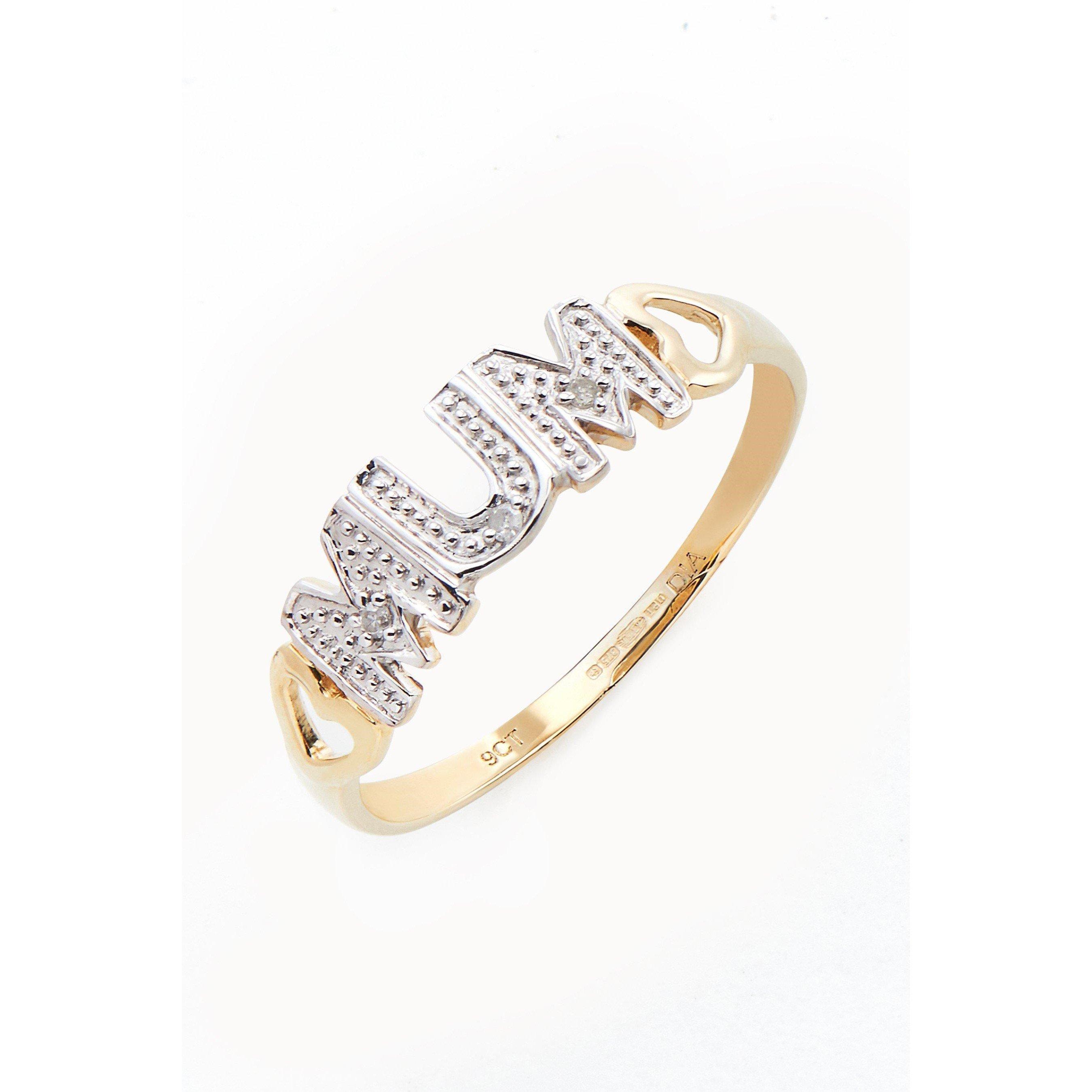 Gold - Be You - 9ct Yellow Gold Diamond Mum Ring