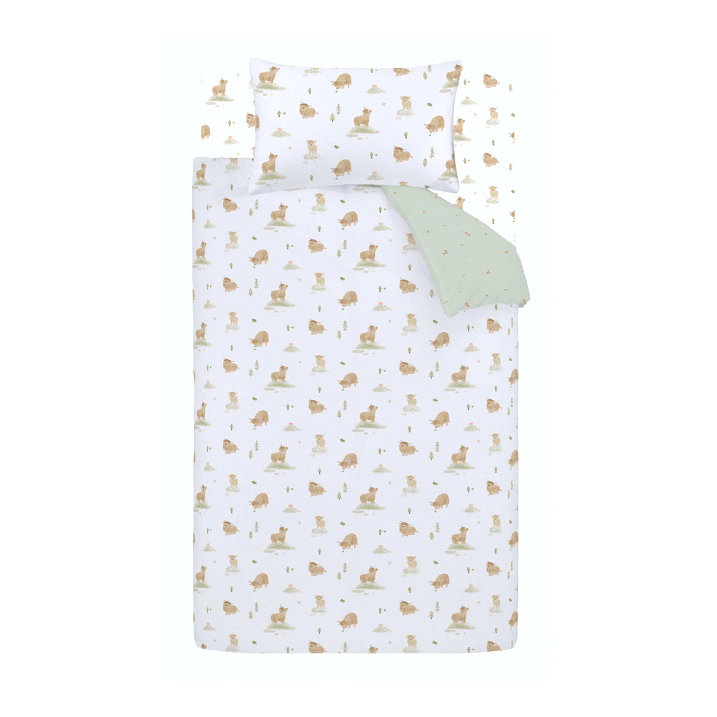 White - Bianca - Mini Moo Cow Reversible Cotton Duvet Cover Set - 5