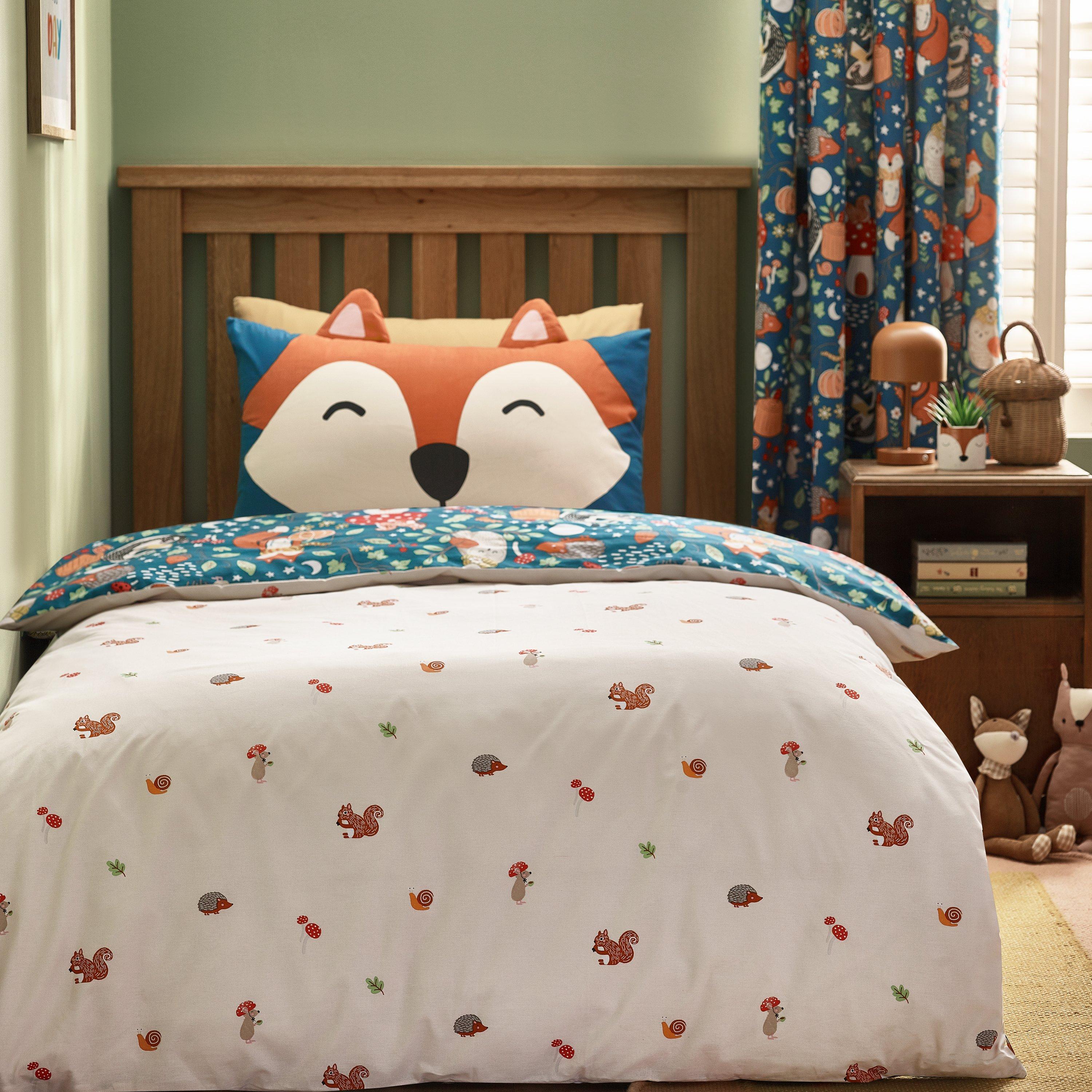 Green - Catherine Lansfield - Fox and Woodland Friends Duvet Cover Set - 2