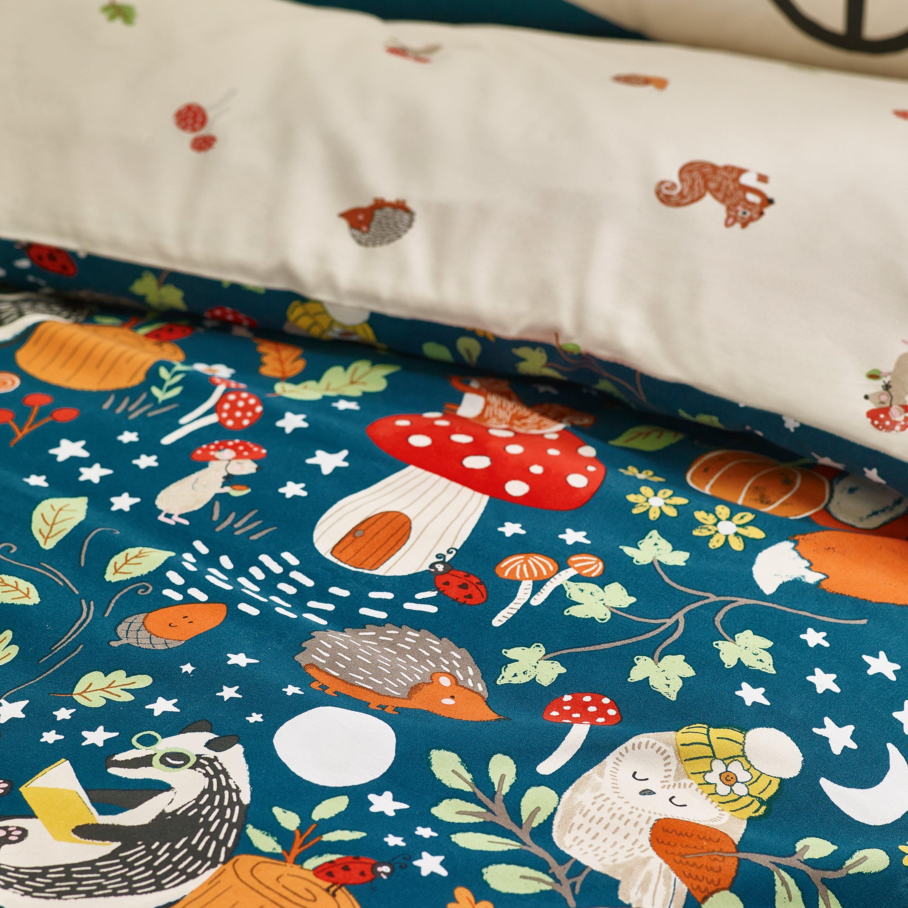 Green - Catherine Lansfield - Fox and Woodland Friends Duvet Cover Set - 4