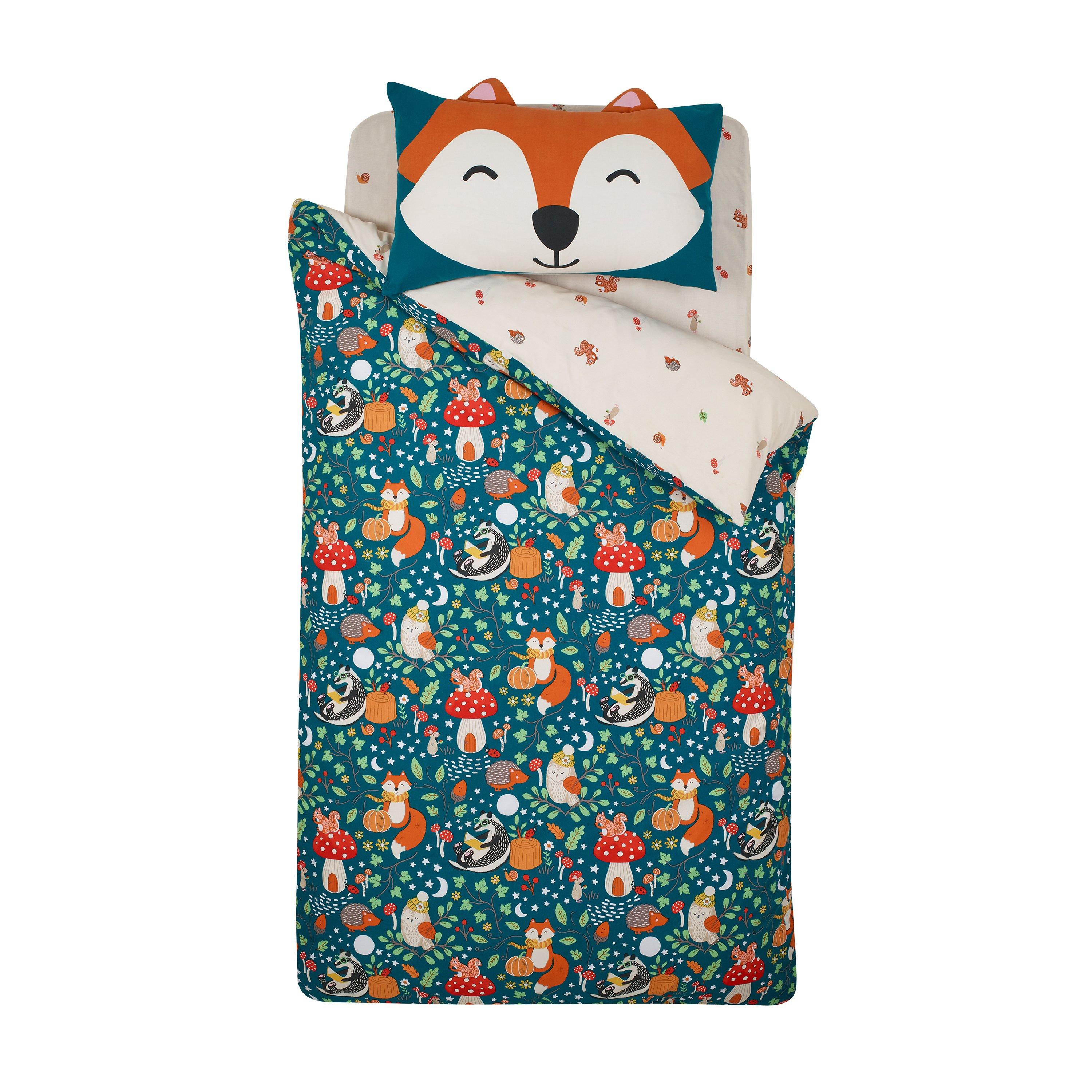 Green - Catherine Lansfield - Fox and Woodland Friends Duvet Cover Set - 5