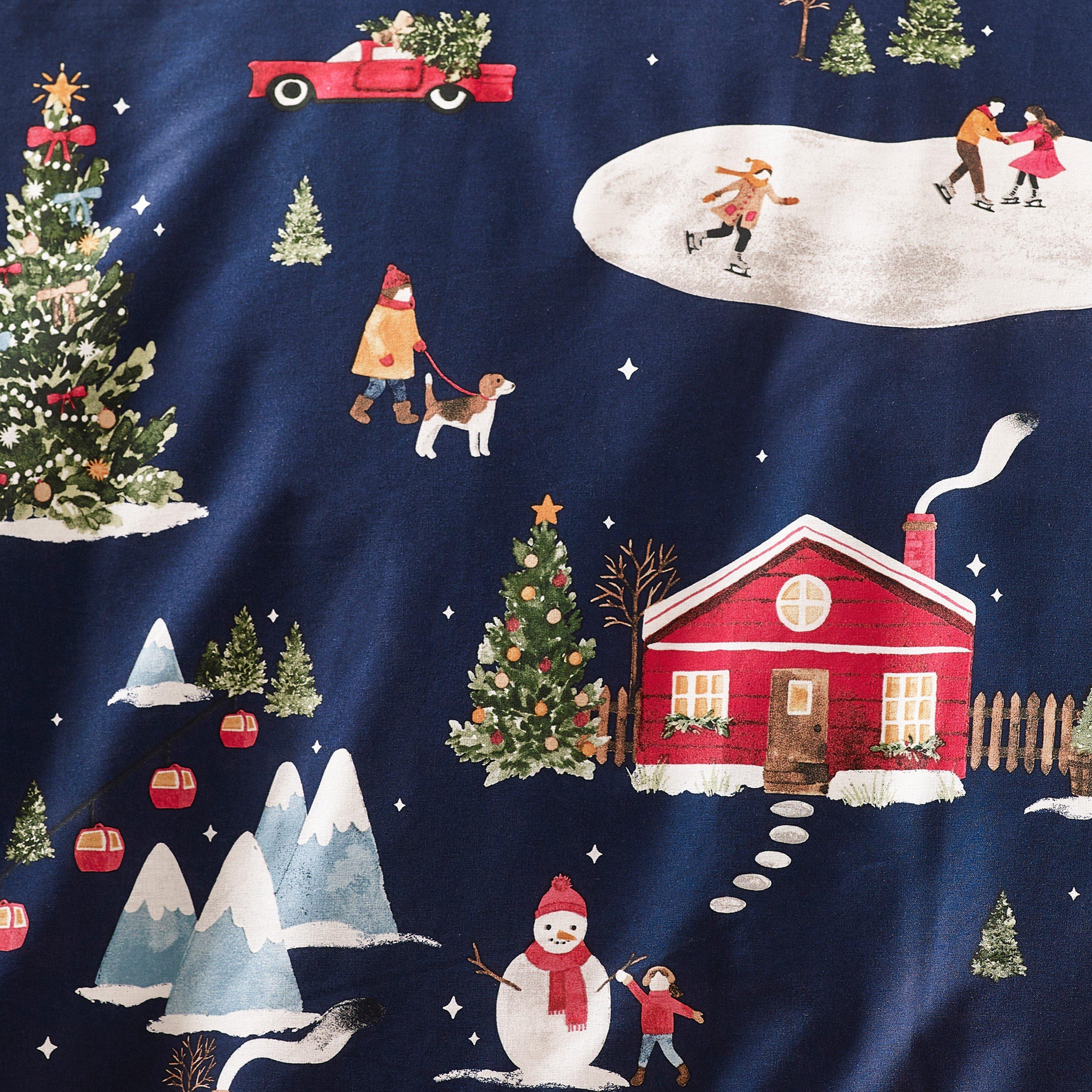 Blue - Catherine Lansfield - Christmas Ski Village Reversible Duvet Cover Set - 4