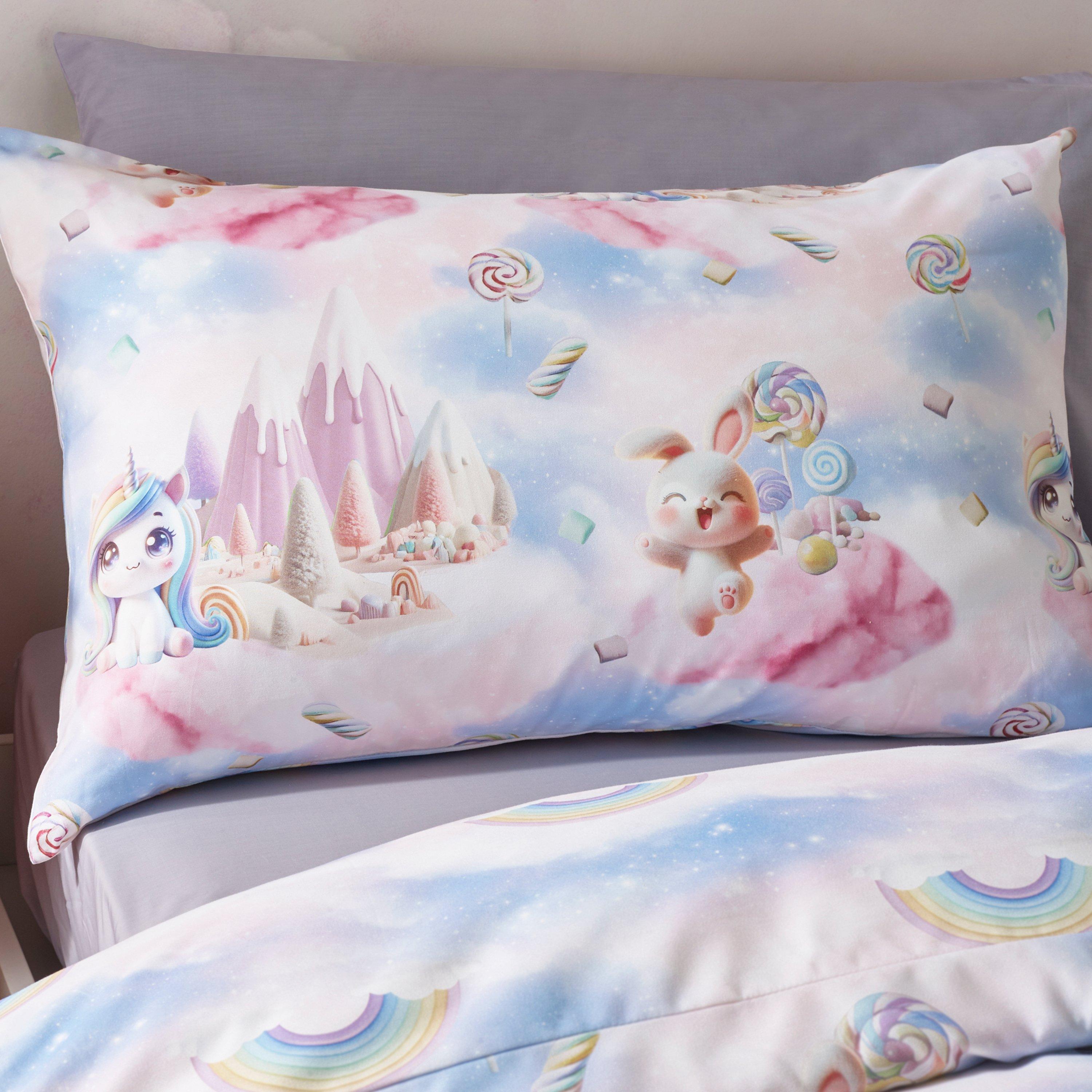 Pink - Catherine Lansfield - Candy Unicorn So Soft Reversible Duvet Cover Set - 3