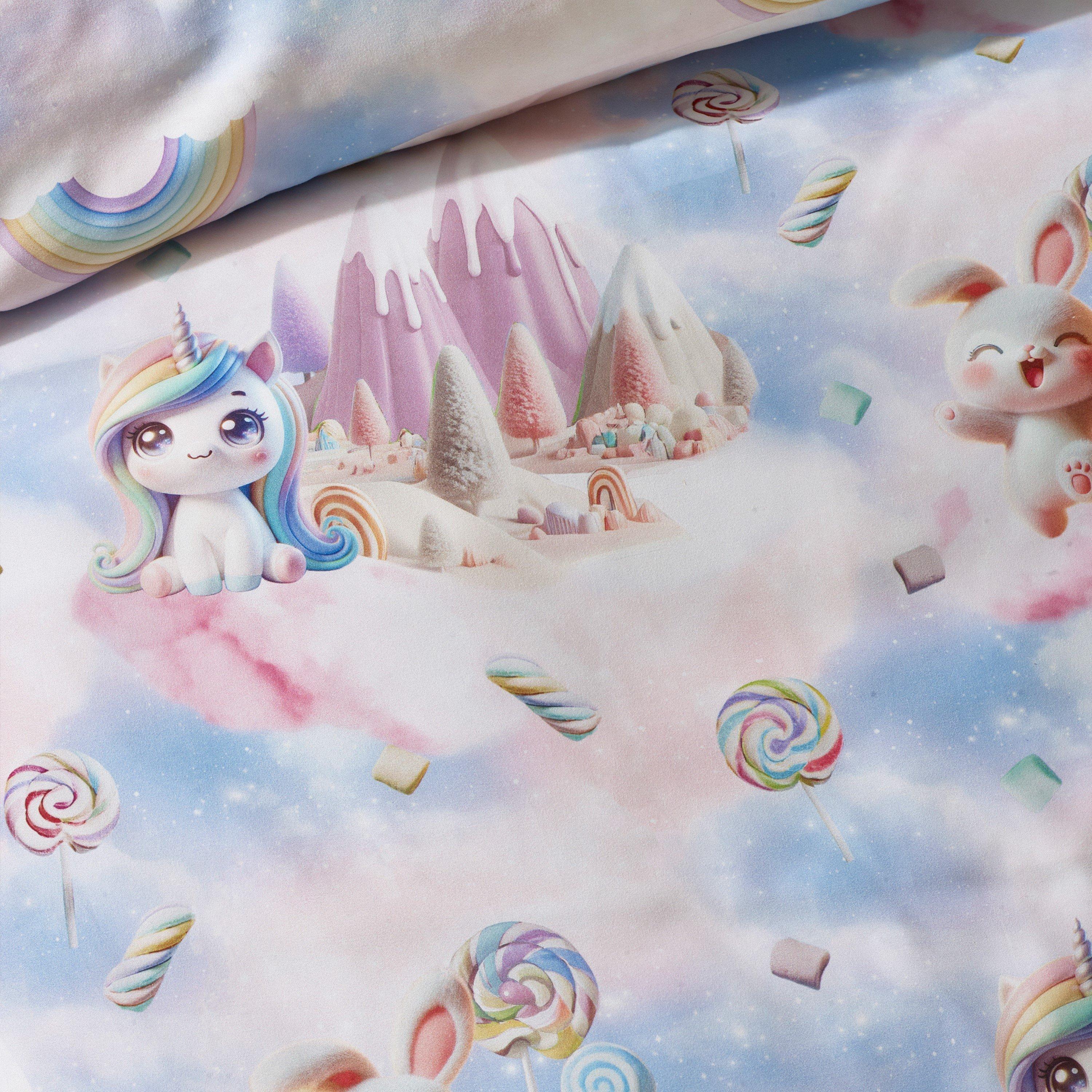 Pink - Catherine Lansfield - Candy Unicorn So Soft Reversible Duvet Cover Set - 4