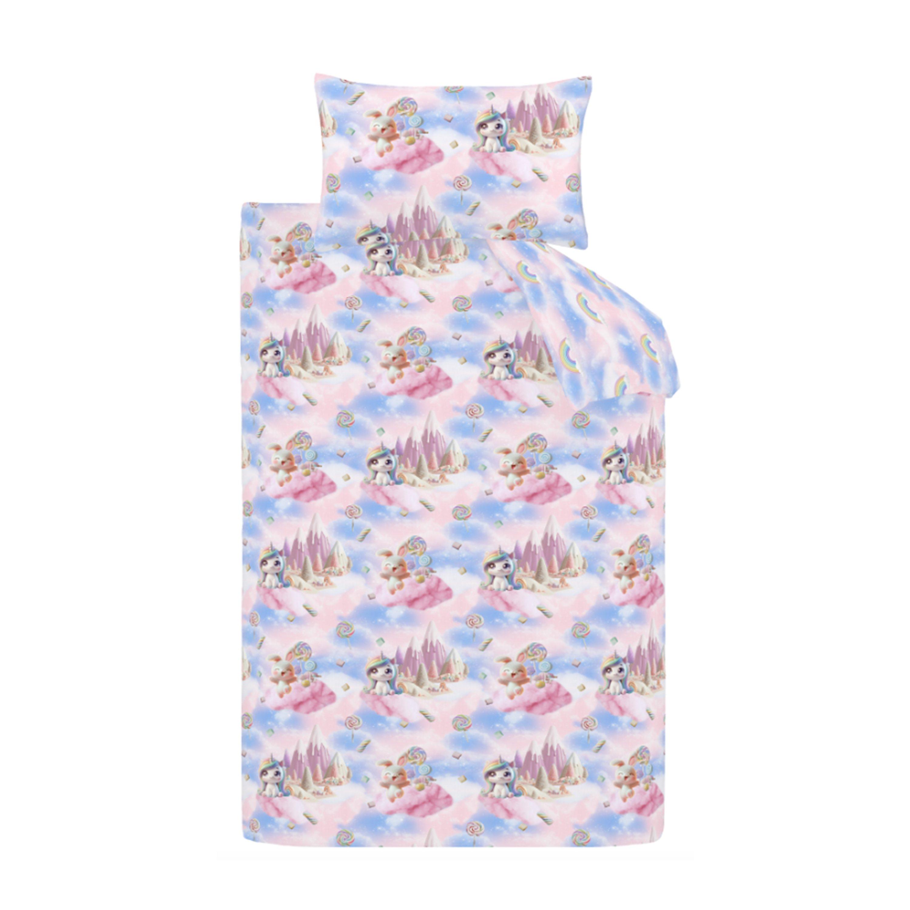 Pink - Catherine Lansfield - Candy Unicorn So Soft Reversible Duvet Cover Set - 5