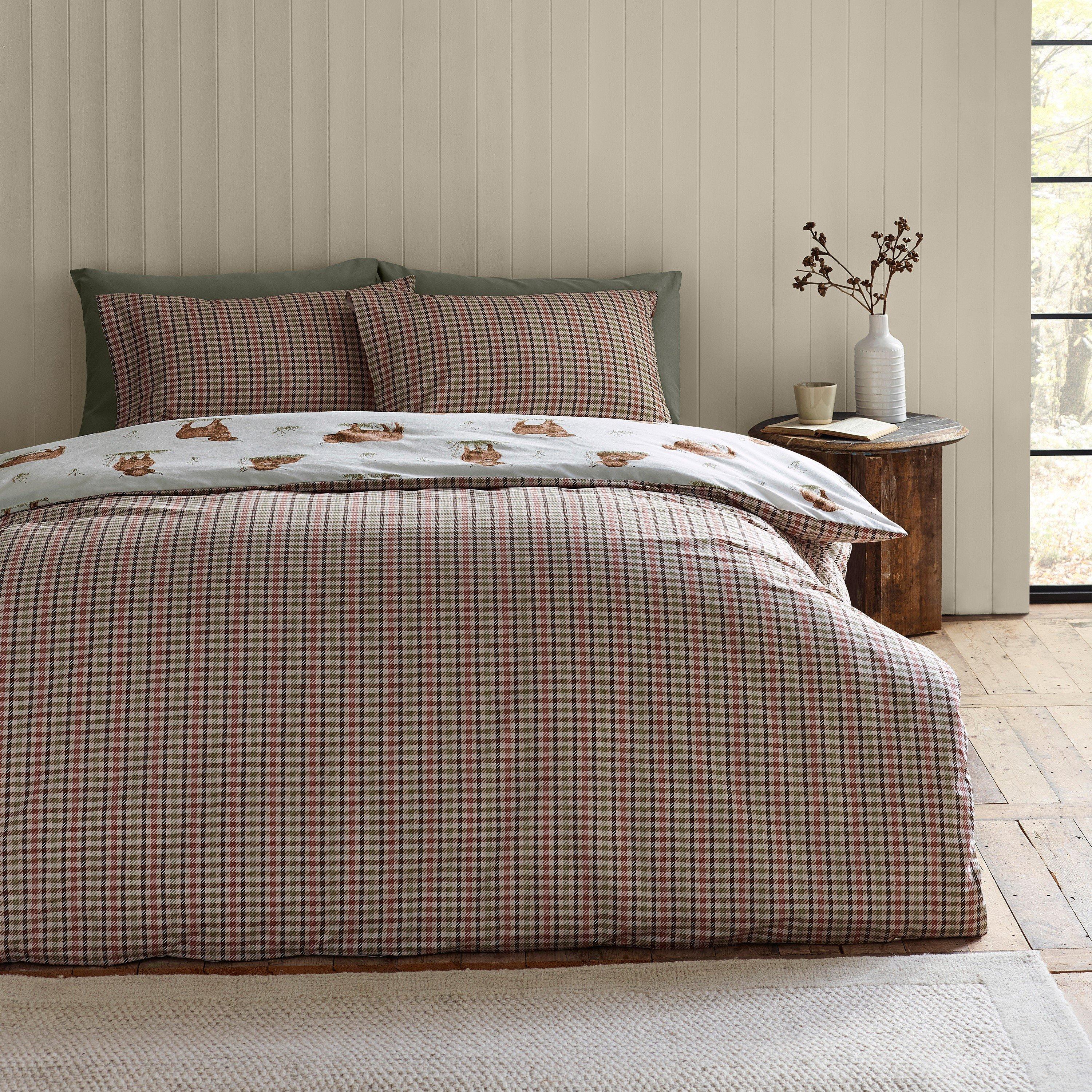 Natural - Catherine Lansfield - Angus Highland Cow Reversible Duvet Cover Set - 2