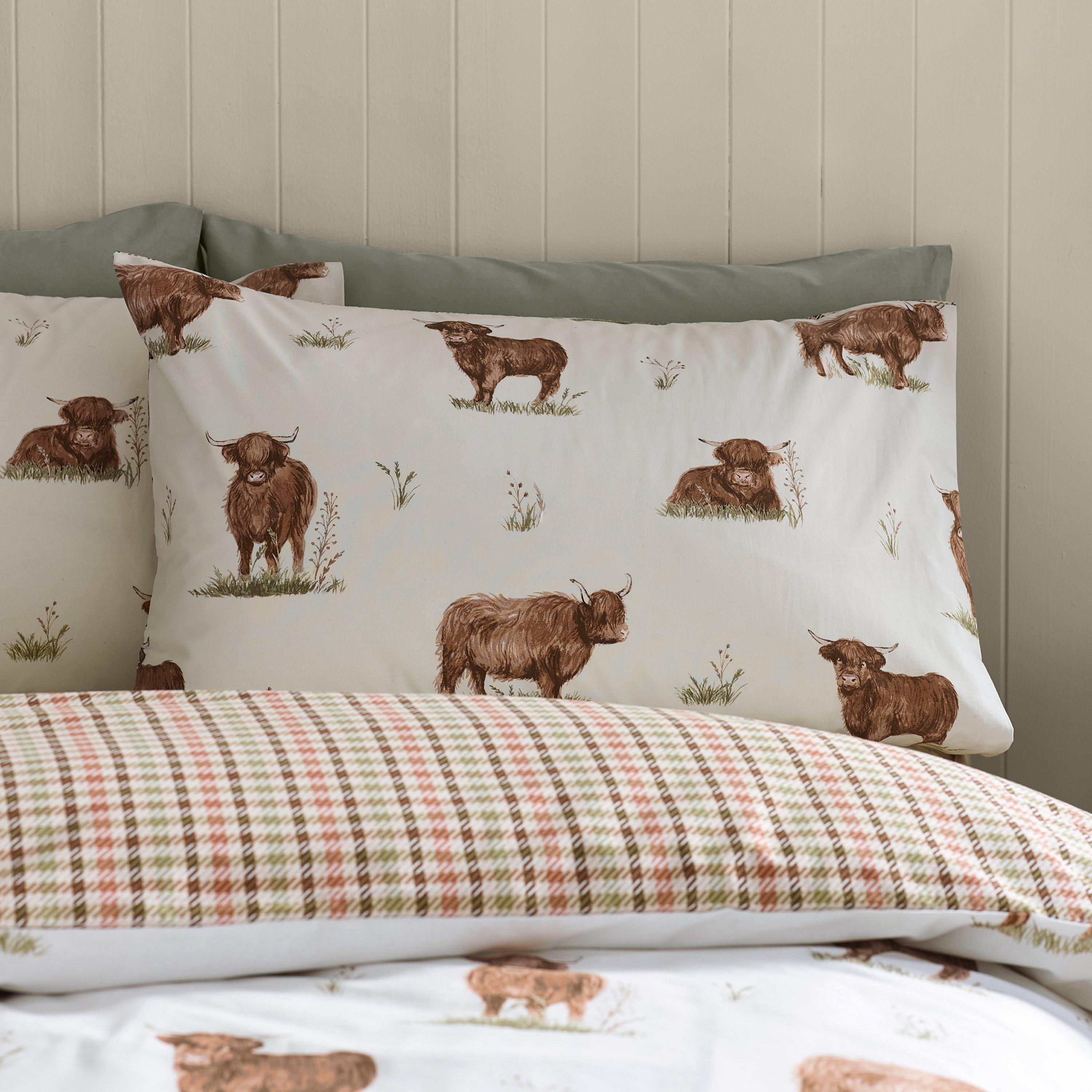 Natural - Catherine Lansfield - Angus Highland Cow Reversible Duvet Cover Set - 3