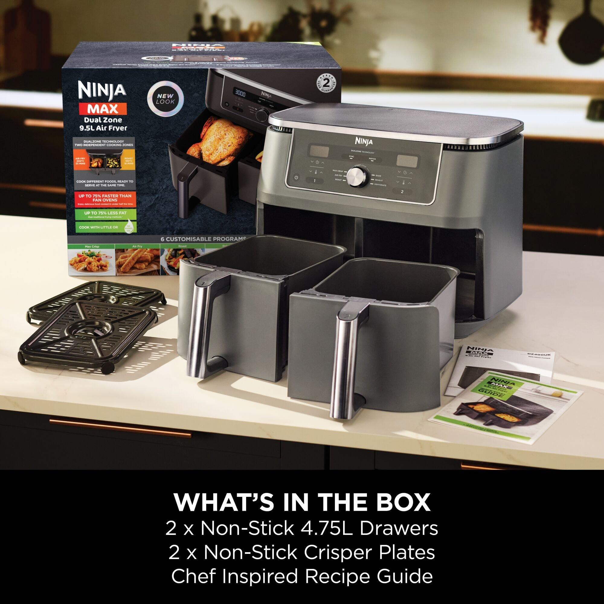 Gun Metal Grey - Ninja - MAX 6-in-1 Dual Zone Air Fryer 9.5L DZ400UK - 13