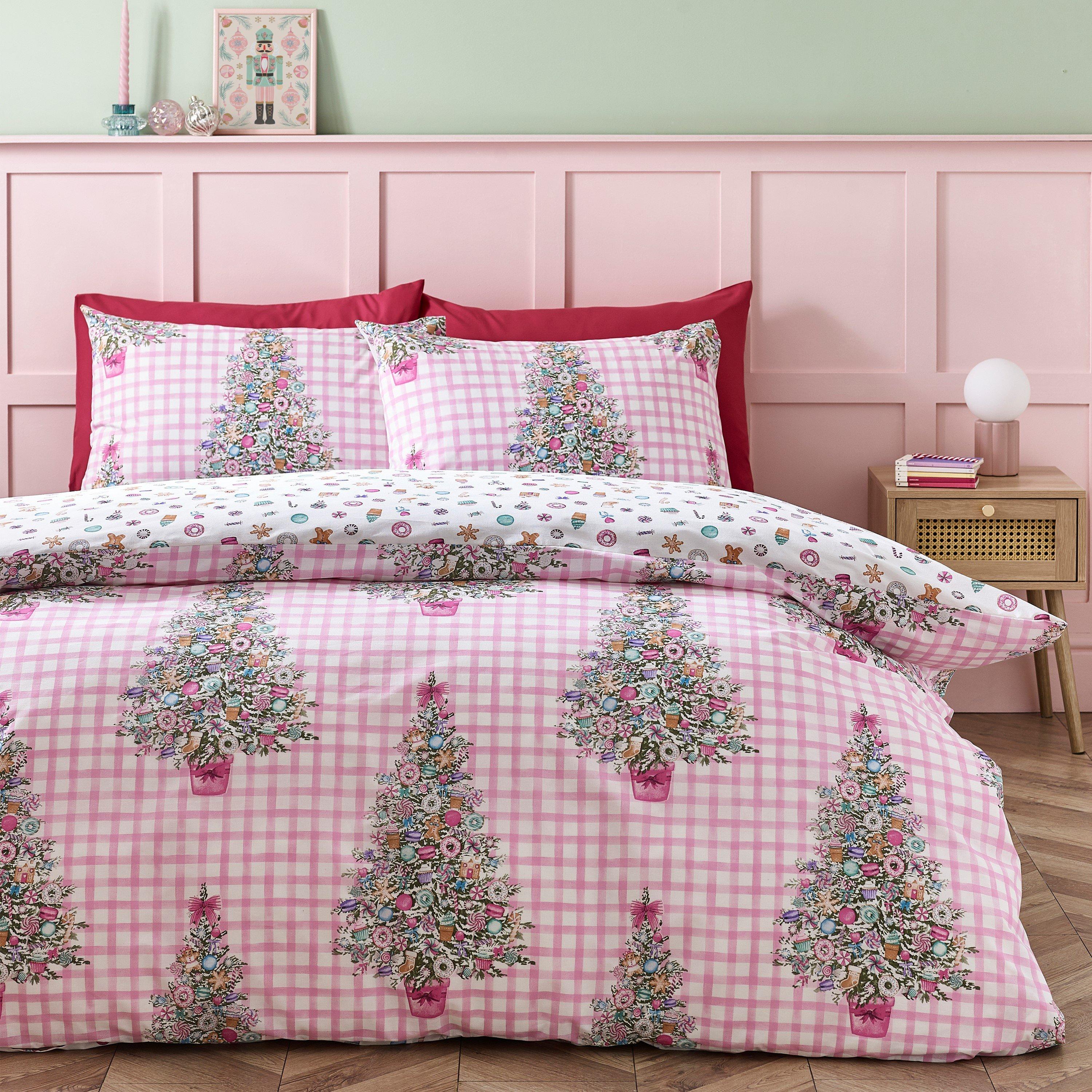 Pink - Catherine Lansfield - Christmas Sweets and Treats Duvet Cover Set - 1
