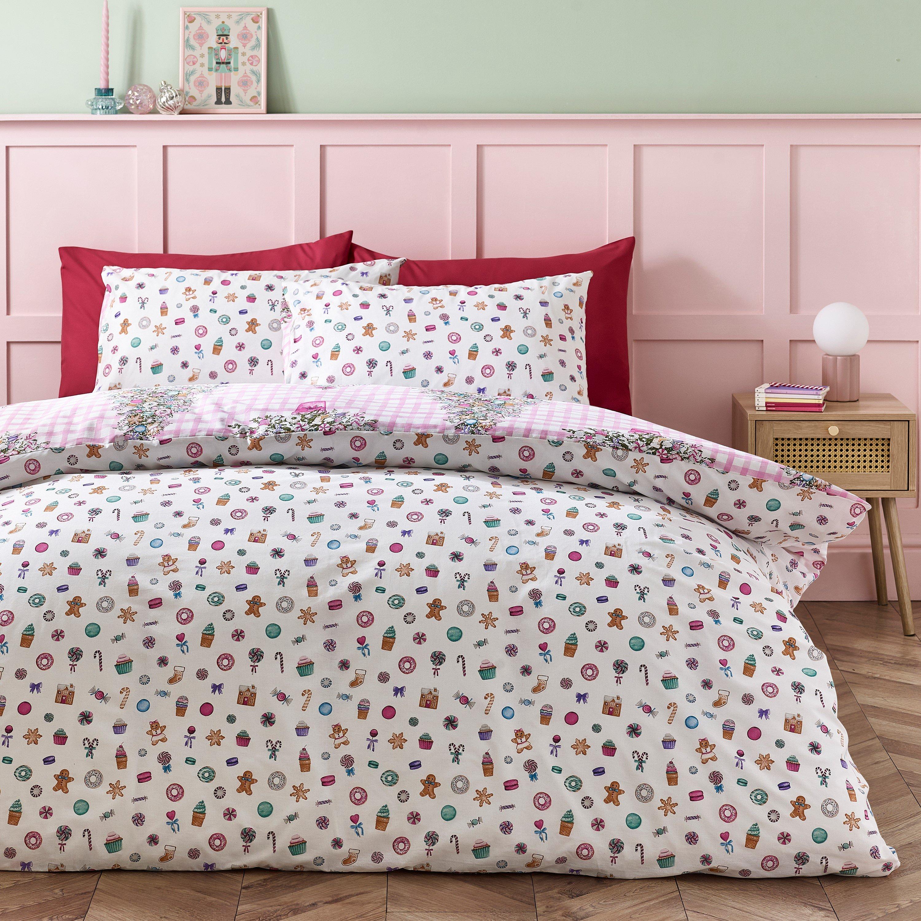 Pink - Catherine Lansfield - Christmas Sweets and Treats Duvet Cover Set - 2