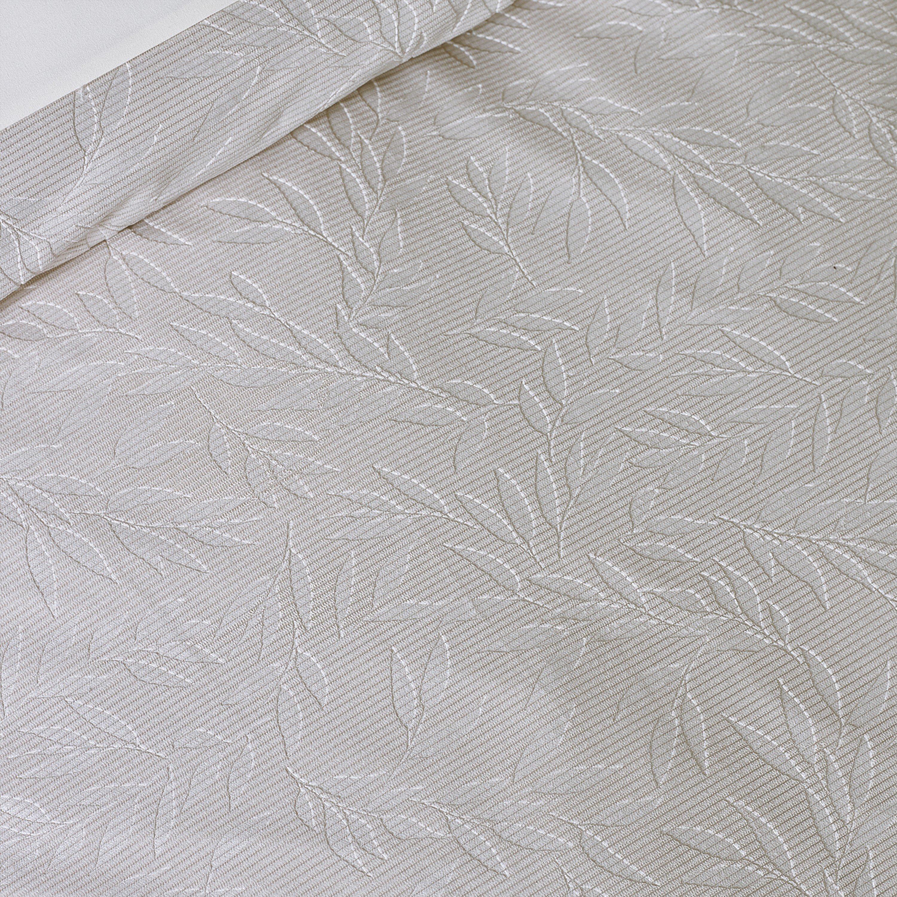 Champagne Gold - Catherine Lansfield - Corded Leaves Duvet Cover Set - 3
