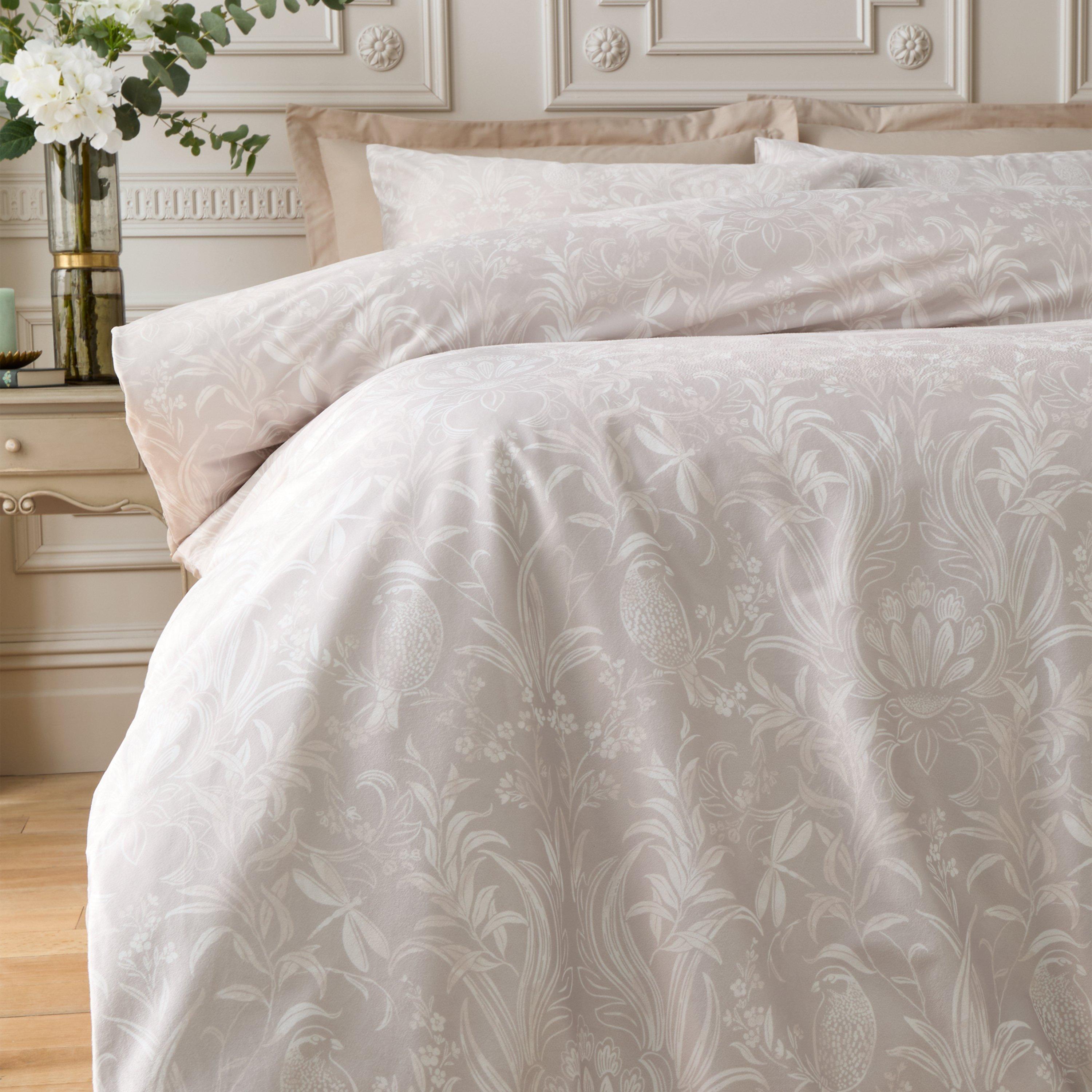 Natural - Catherine Lansfield - Regal Birds Soft Velvet Duvet Cover Set - 3