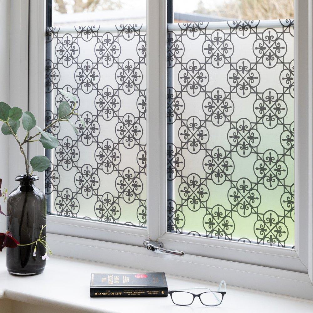 Frosted/Black - D C Fix - dc fix Recinto Static Cling Window Film - 1