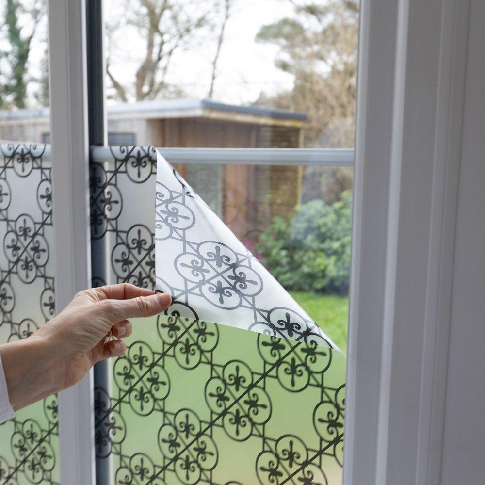 Frosted/Black - D C Fix - dc fix Recinto Static Cling Window Film - 3