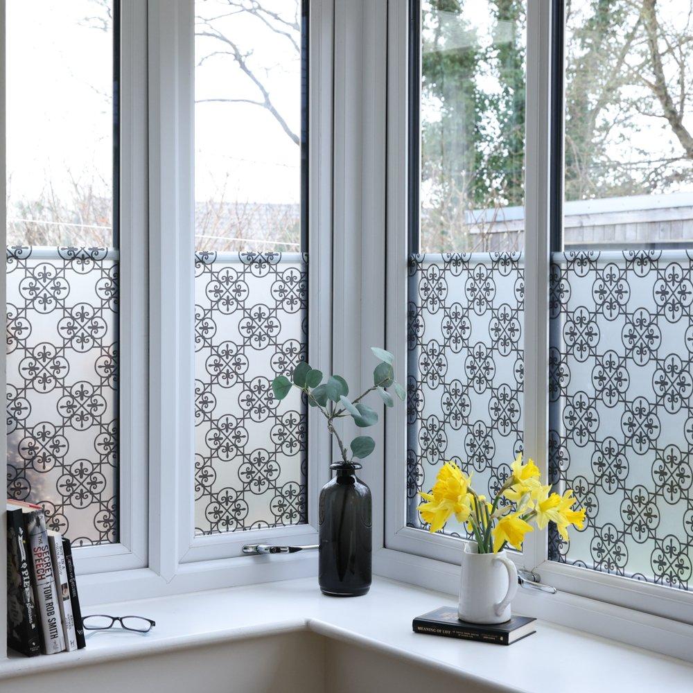 Frosted/Black - D C Fix - dc fix Recinto Static Cling Window Film - 4