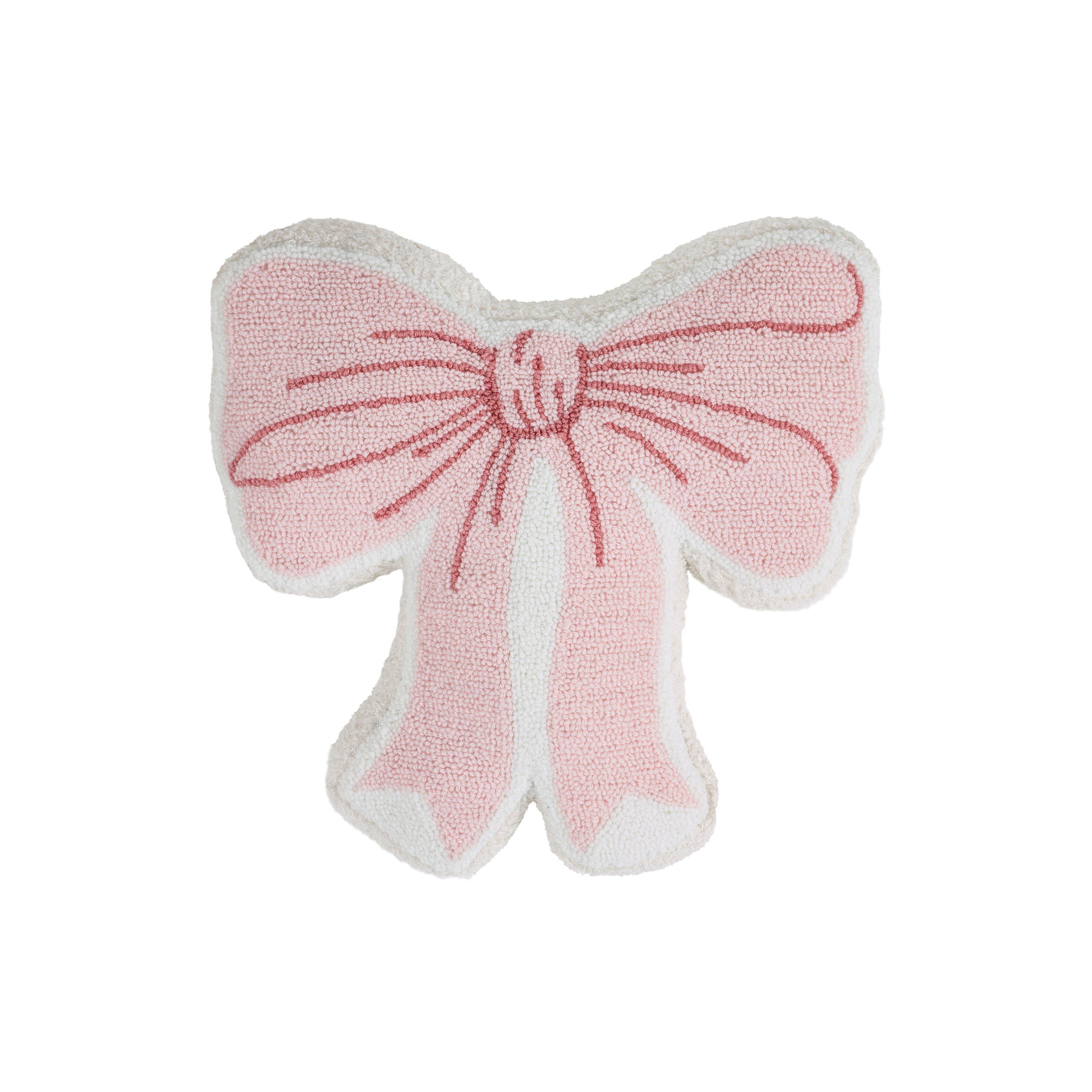 Pink - Catherine Lansfield - Bow Boucle 3D Shaped Cushion - 3