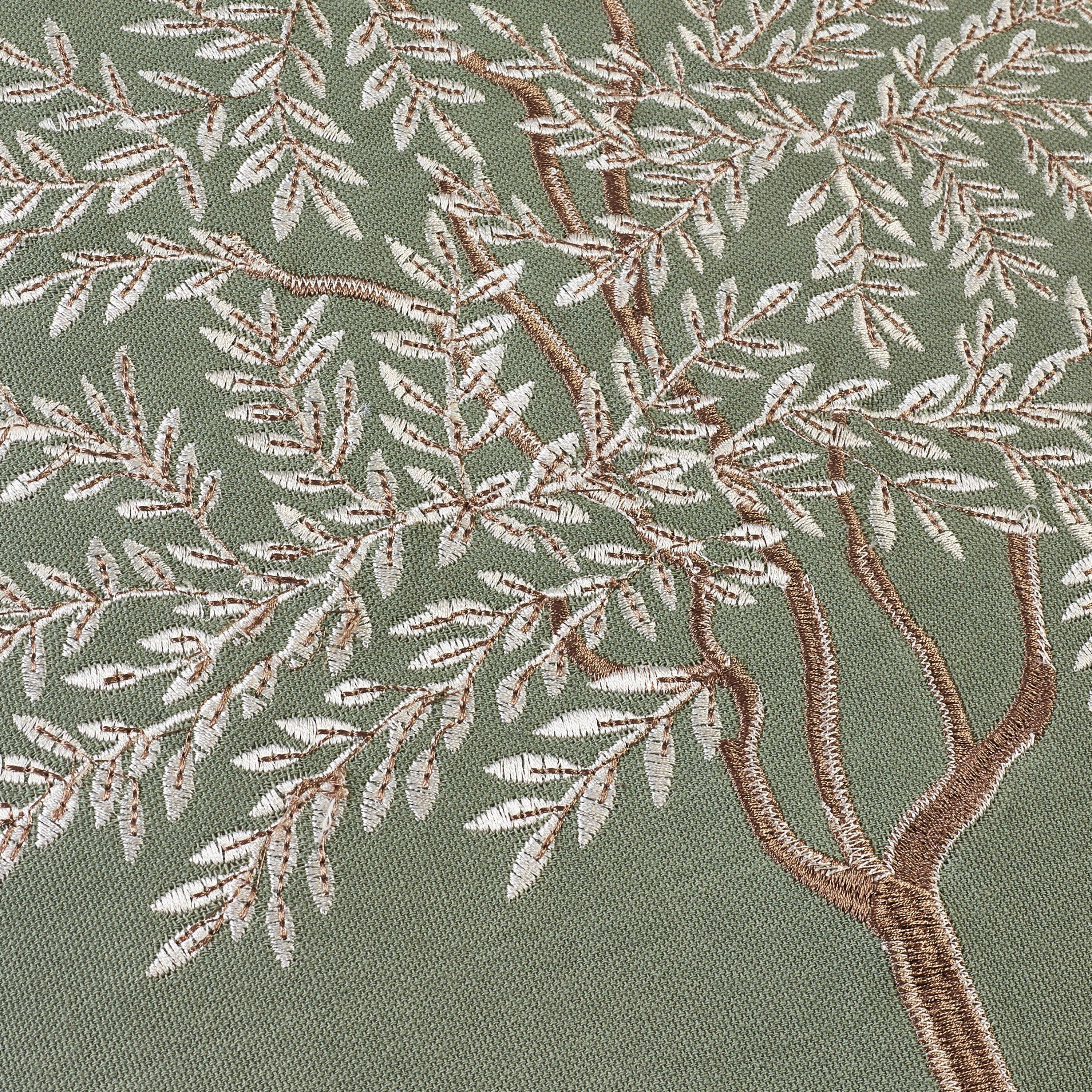 Green - Catherine Lansfield - Woodland Trees Embroidered Cushion - 2