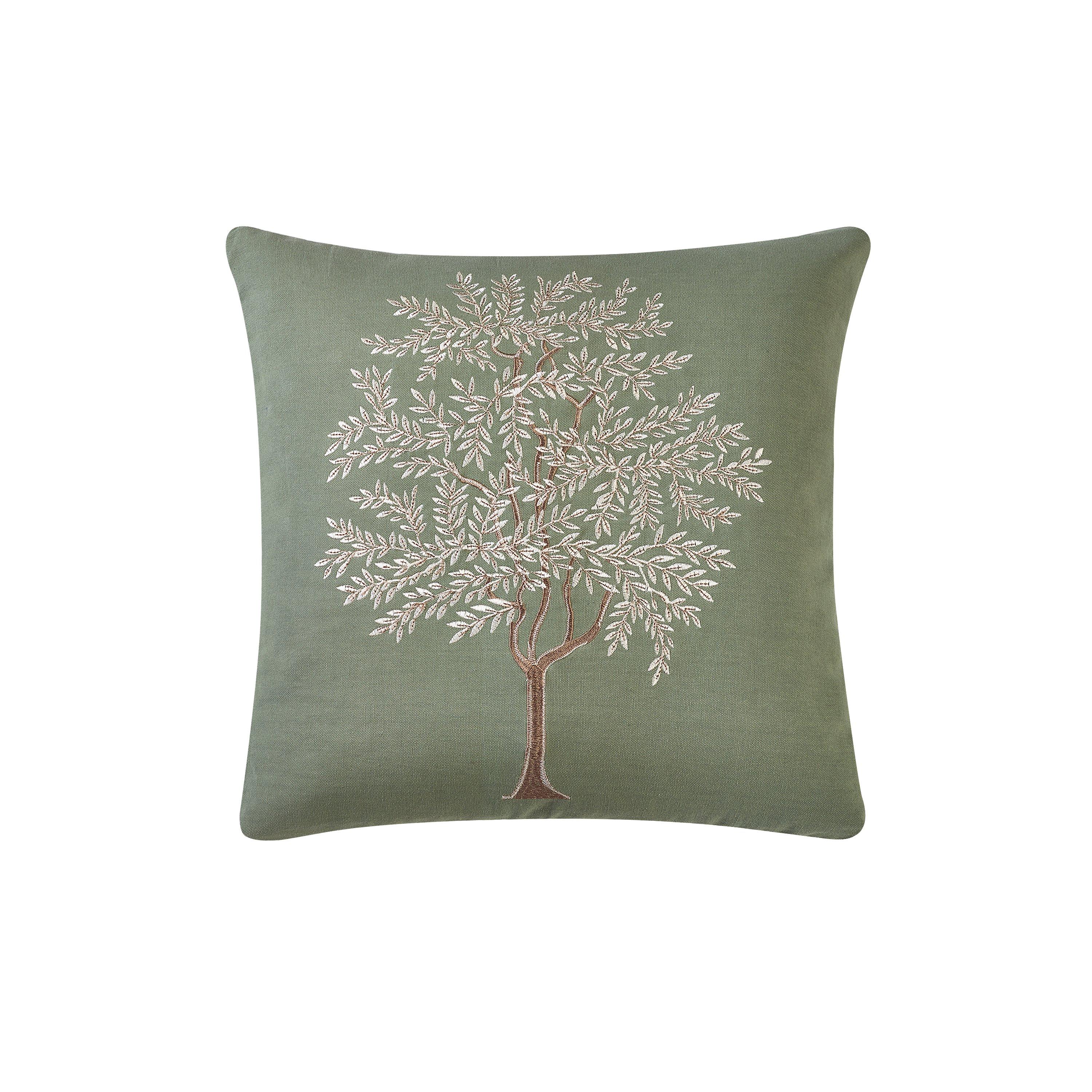 Green - Catherine Lansfield - Woodland Trees Embroidered Cushion - 3
