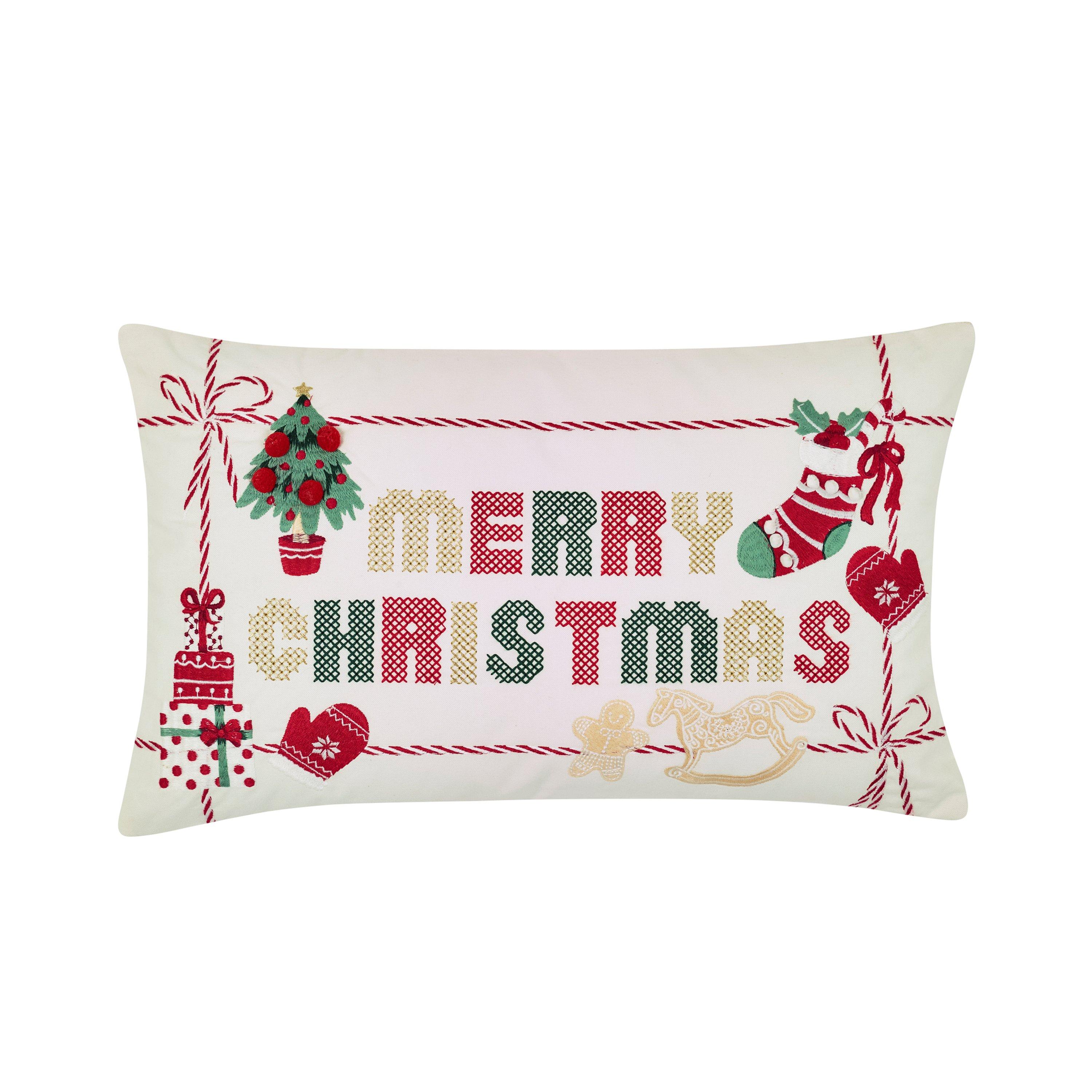 Natural - Catherine Lansfield - Merry Christmas Cross Stitch Cushion - 3