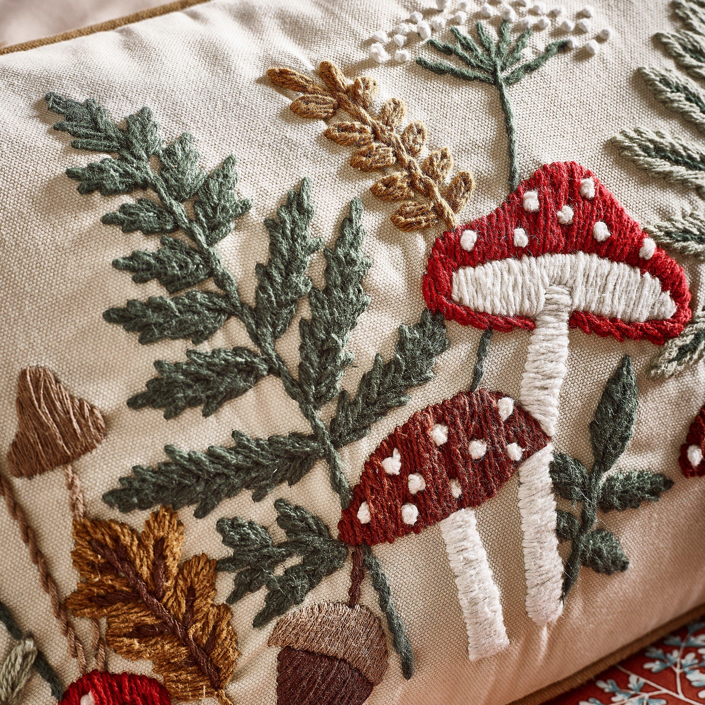 Natural - Catherine Lansfield - Embroidery Woodland Cushion - 2