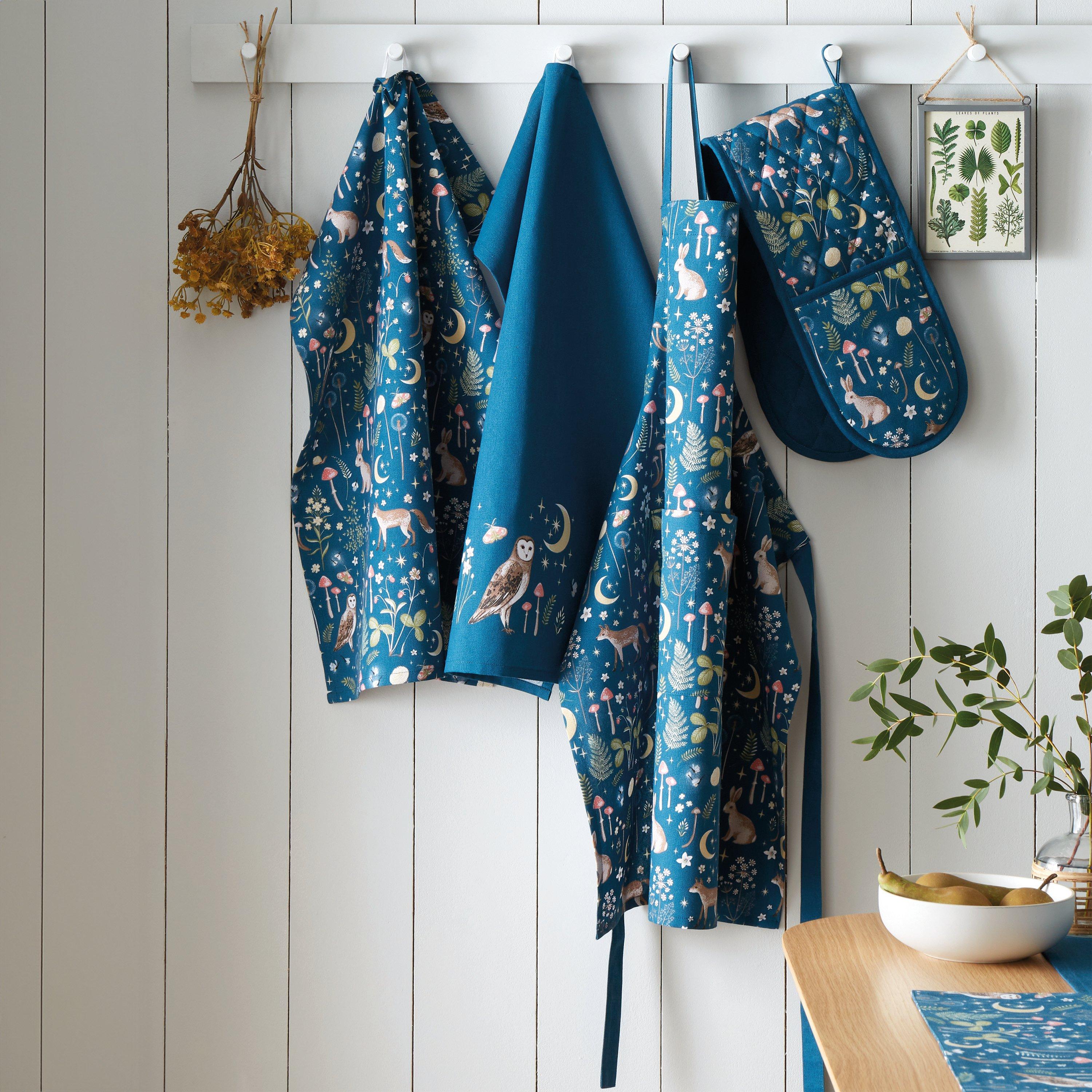 Navy Blue - Catherine Lansfield - Enchanted Twilight Kitchen Double Oven Glove - 2