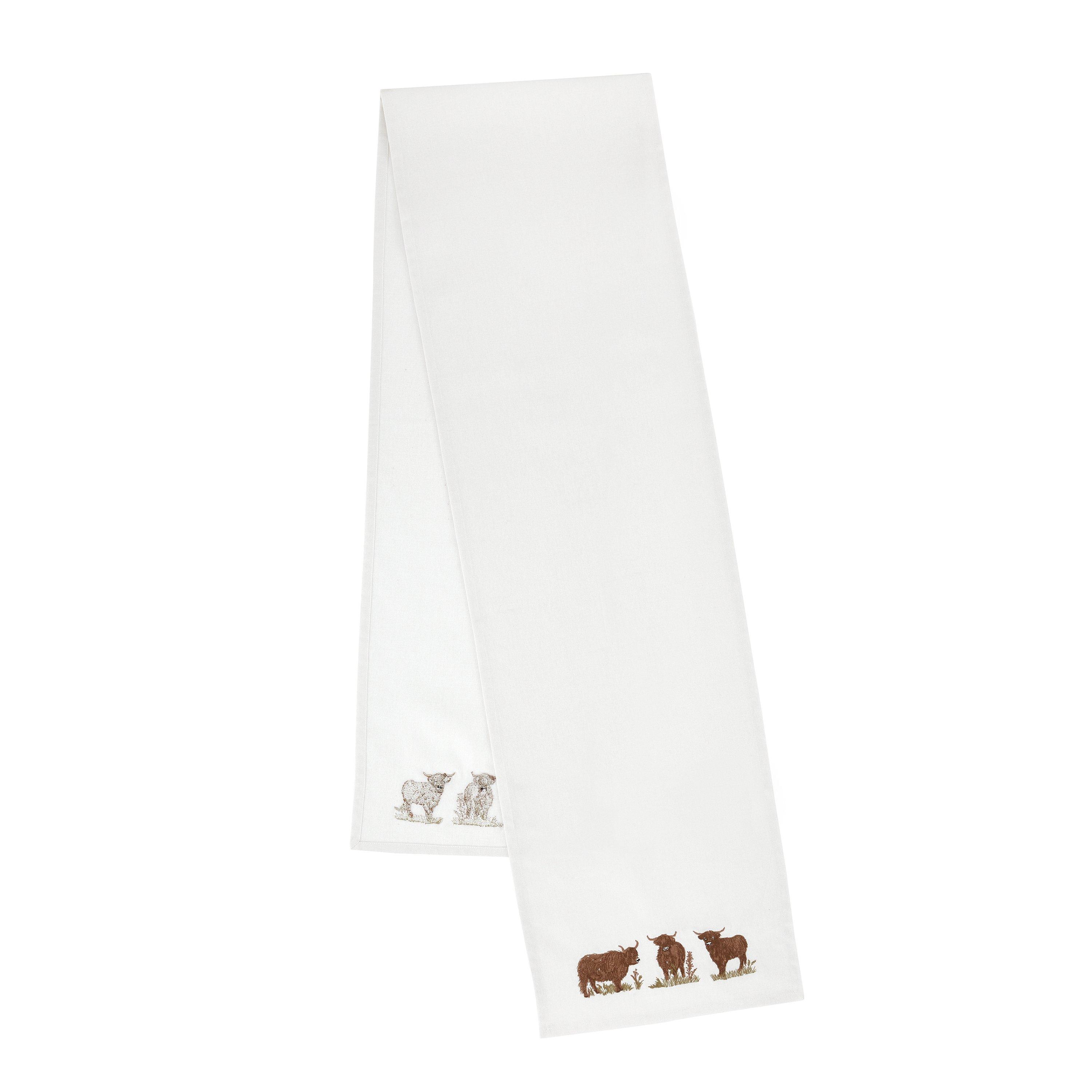 Natural - Catherine Lansfield - Angus Highland Cow Cotton Dining Table Runner - 3