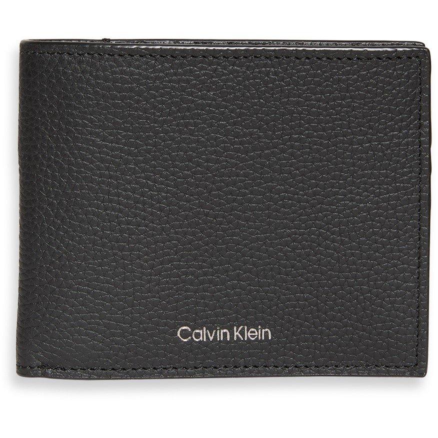 Calvin Klein Foil Embossed Logo Leather Bifold Wallet - Black
