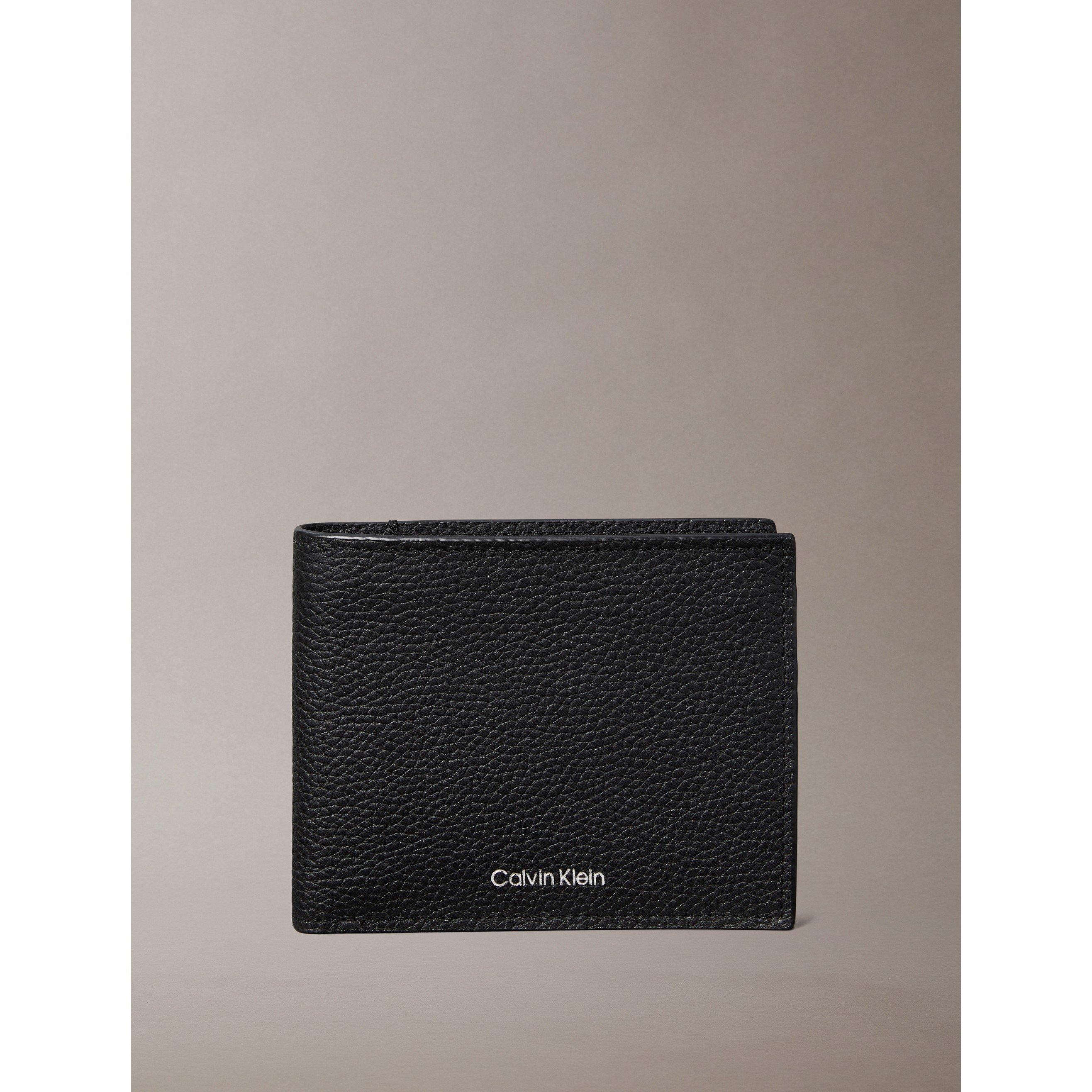 Black - Calvin Klein - Foil Embossed Bifold Leather Wallet - 2