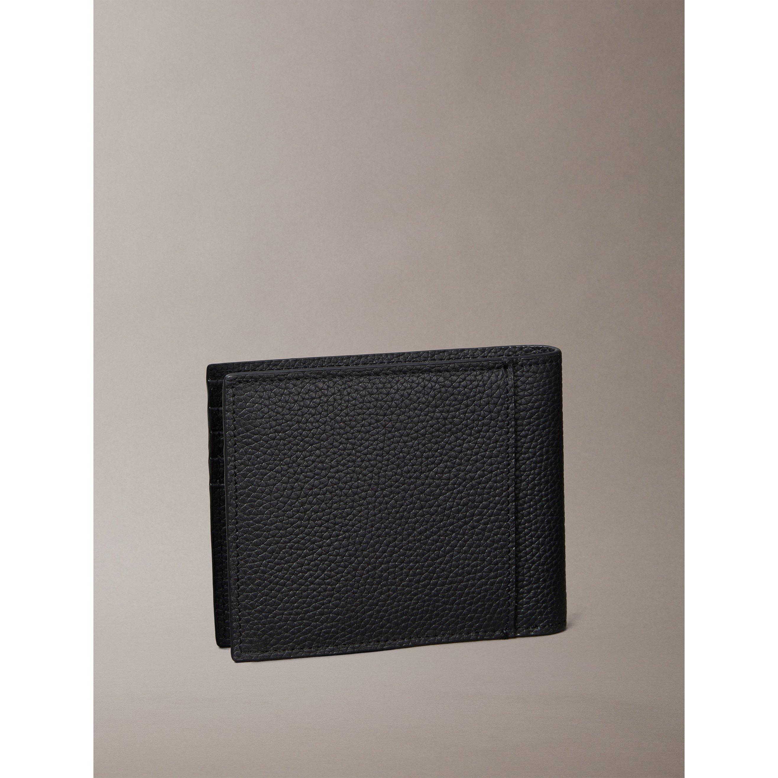 Black - Calvin Klein - Foil Embossed Bifold Leather Wallet - 3