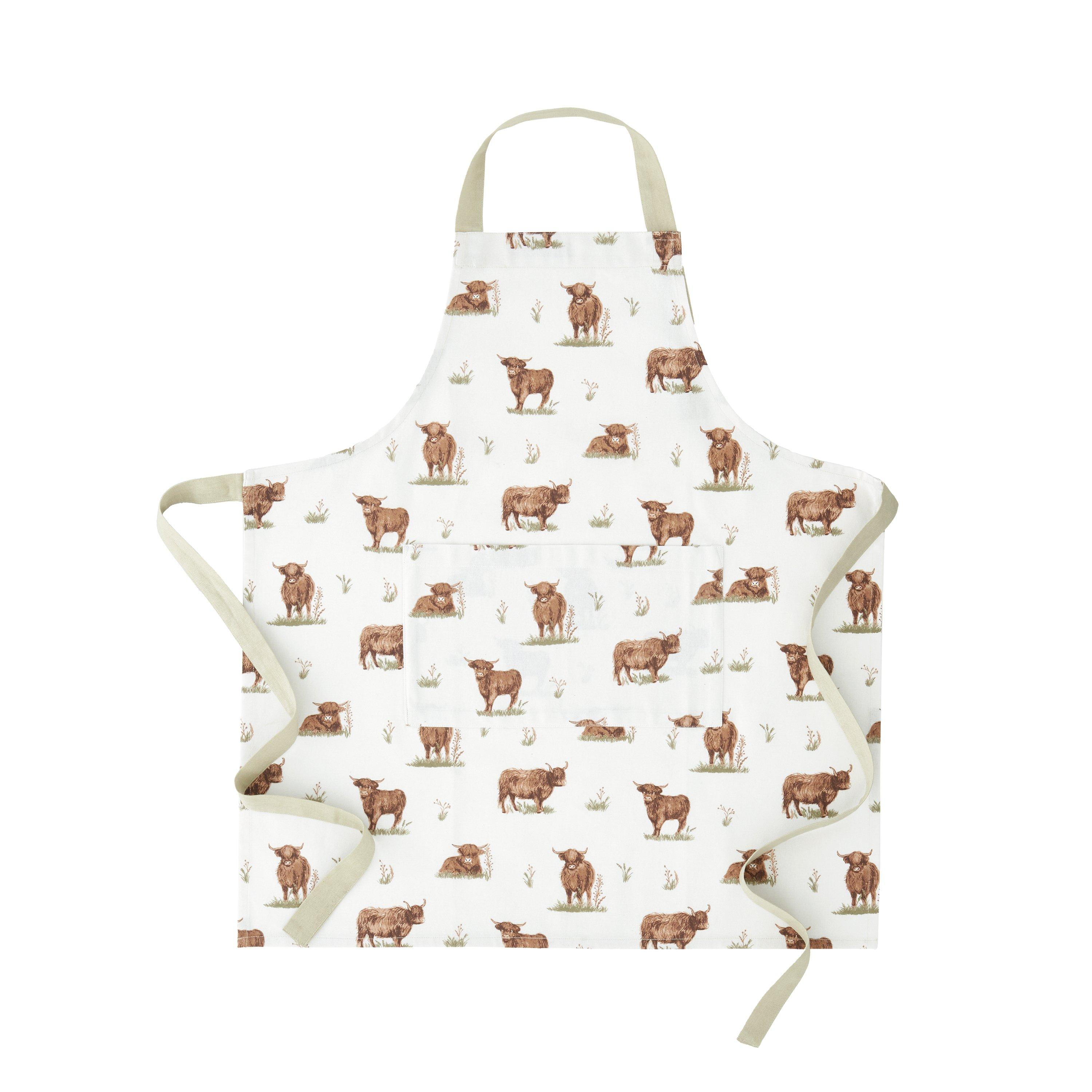 Natural - Catherine Lansfield - Angus Highland Cow Cotton Kitchen Adult Apron - 4