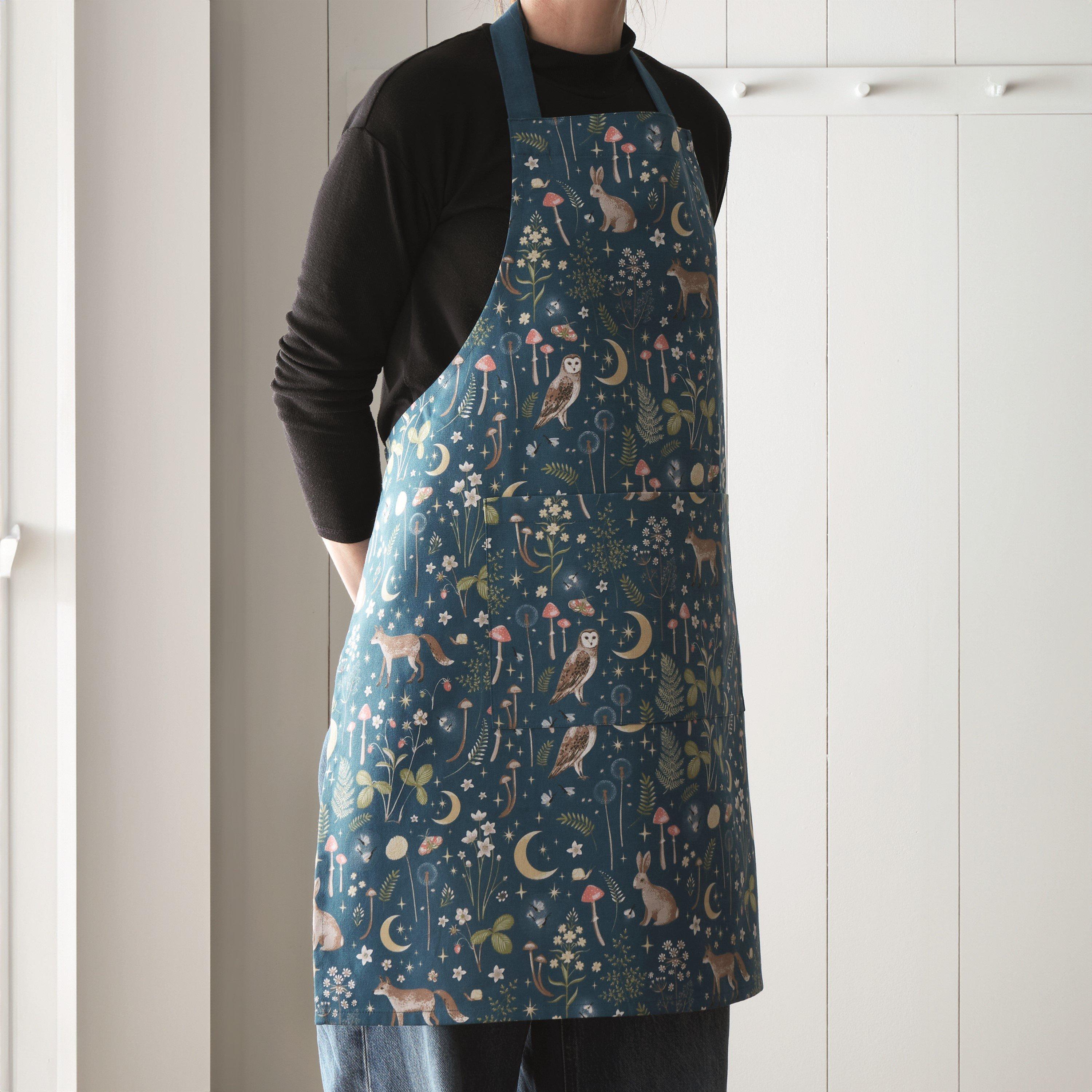 Navy Blue - Catherine Lansfield - Enchanted Twilight Cotton Kitchen Adult Apron - 1