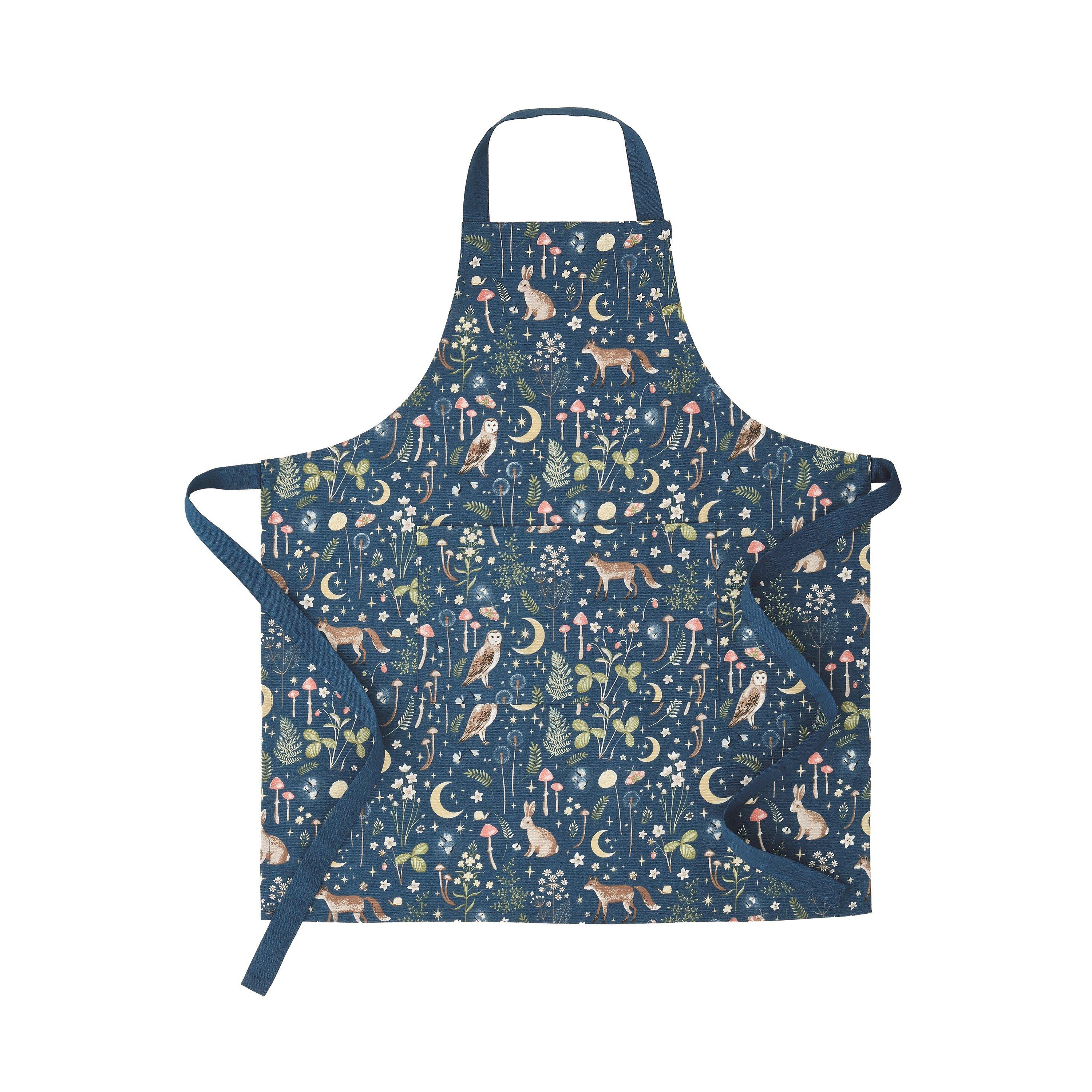 Navy Blue - Catherine Lansfield - Enchanted Twilight Cotton Kitchen Adult Apron - 4