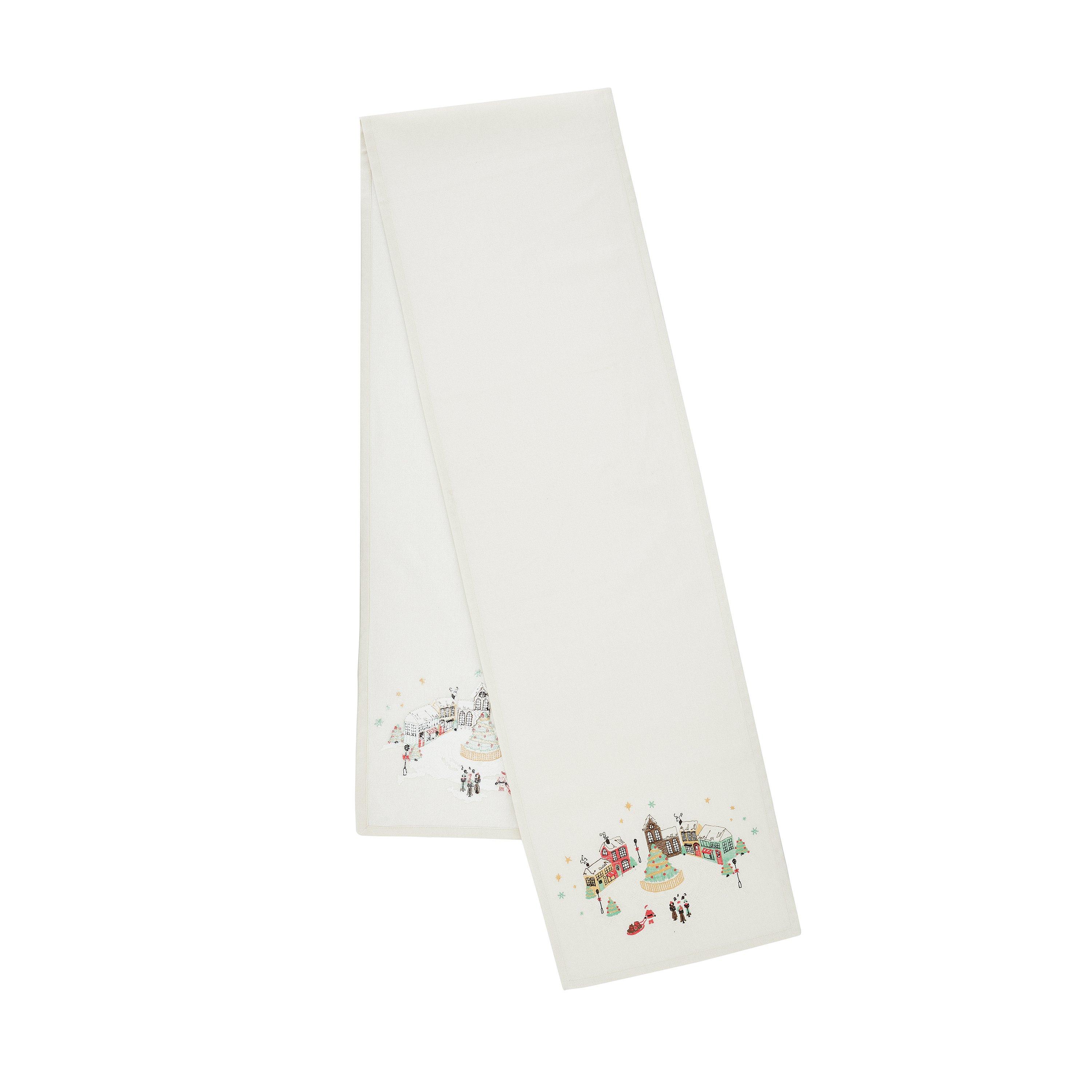 Natural - Catherine Lansfield - Christmas Town Cotton Dining Table Runner - 3