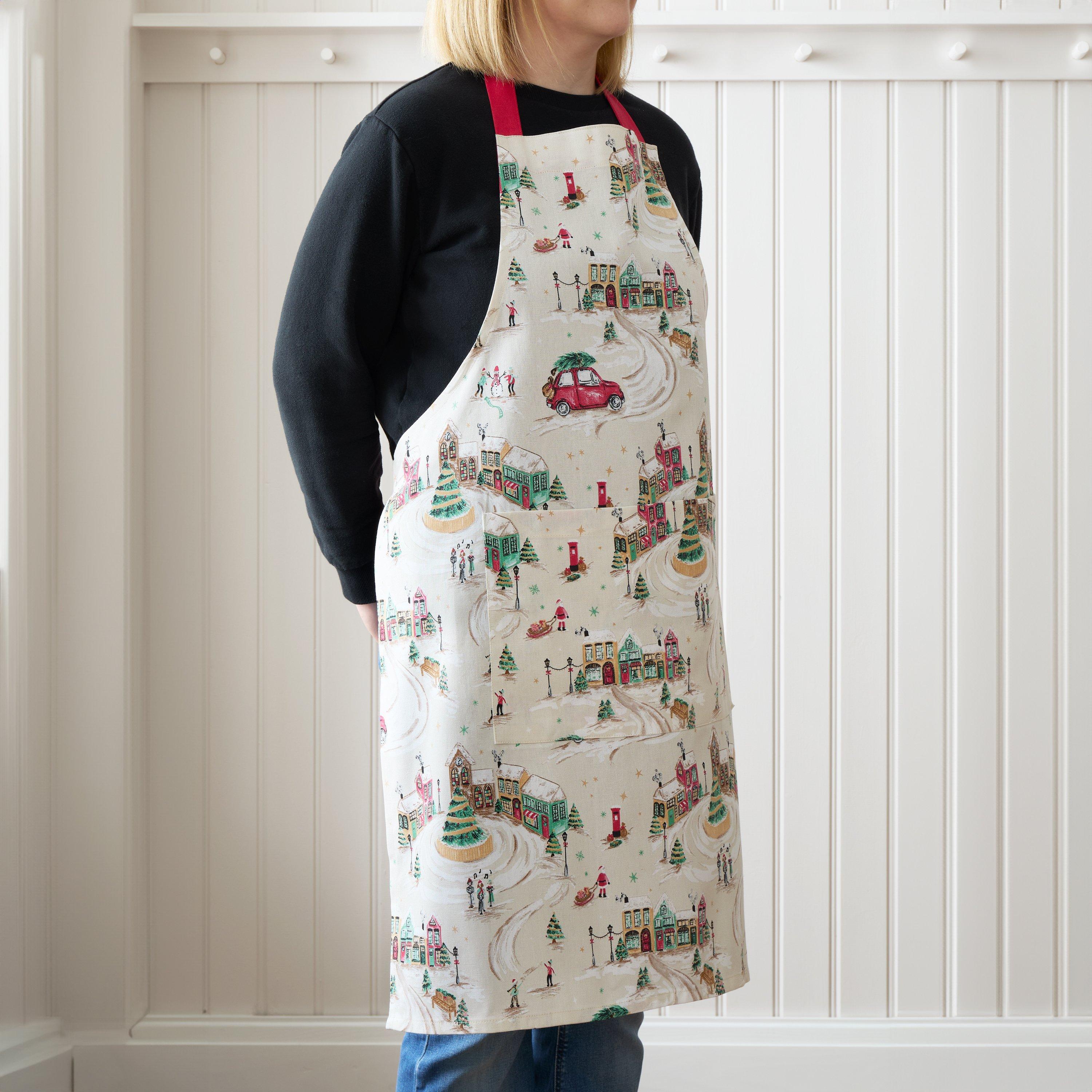 Natural - Catherine Lansfield - Christmas Town Cotton Kitchen Adult Apron - 1