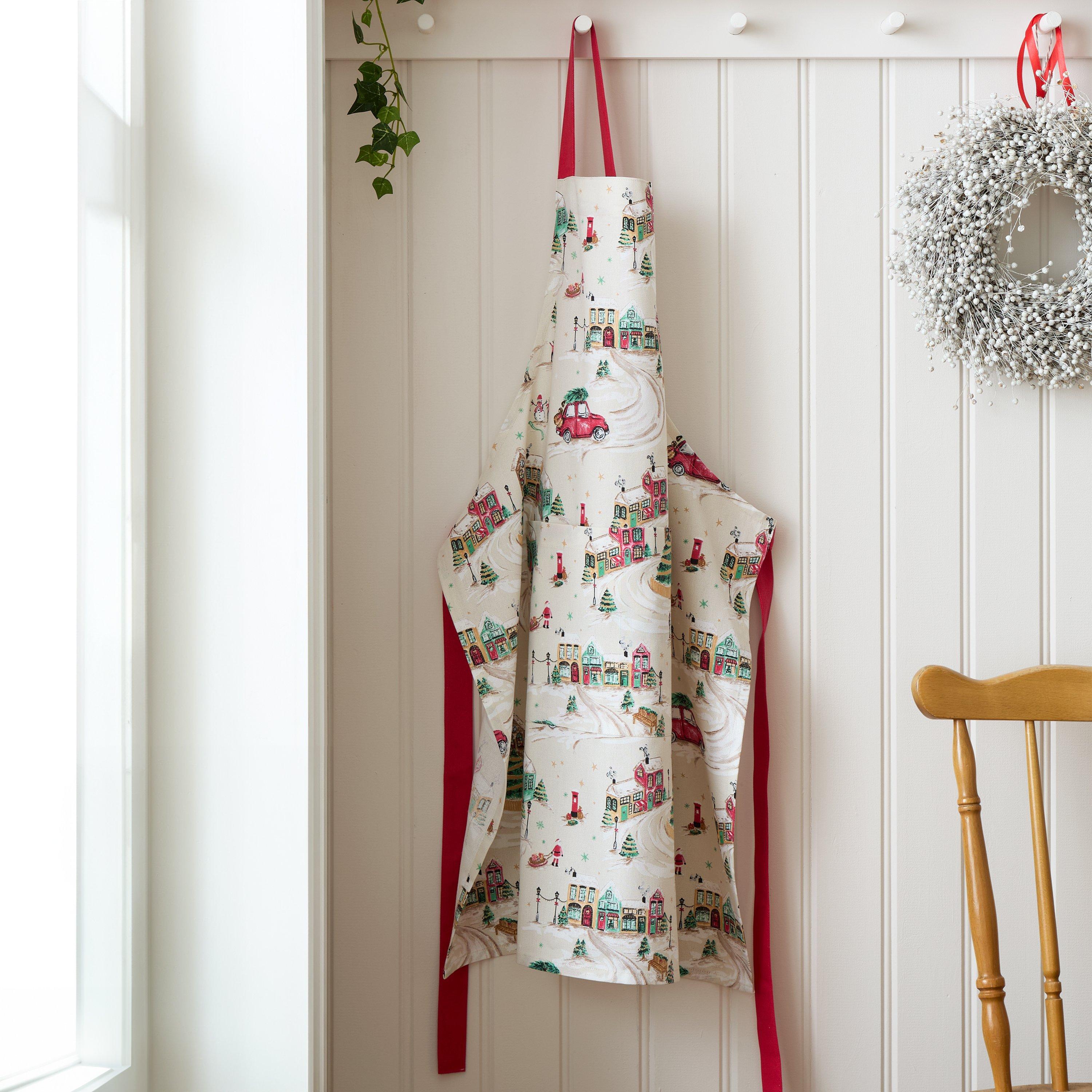 Natural - Catherine Lansfield - Christmas Town Cotton Kitchen Adult Apron - 2