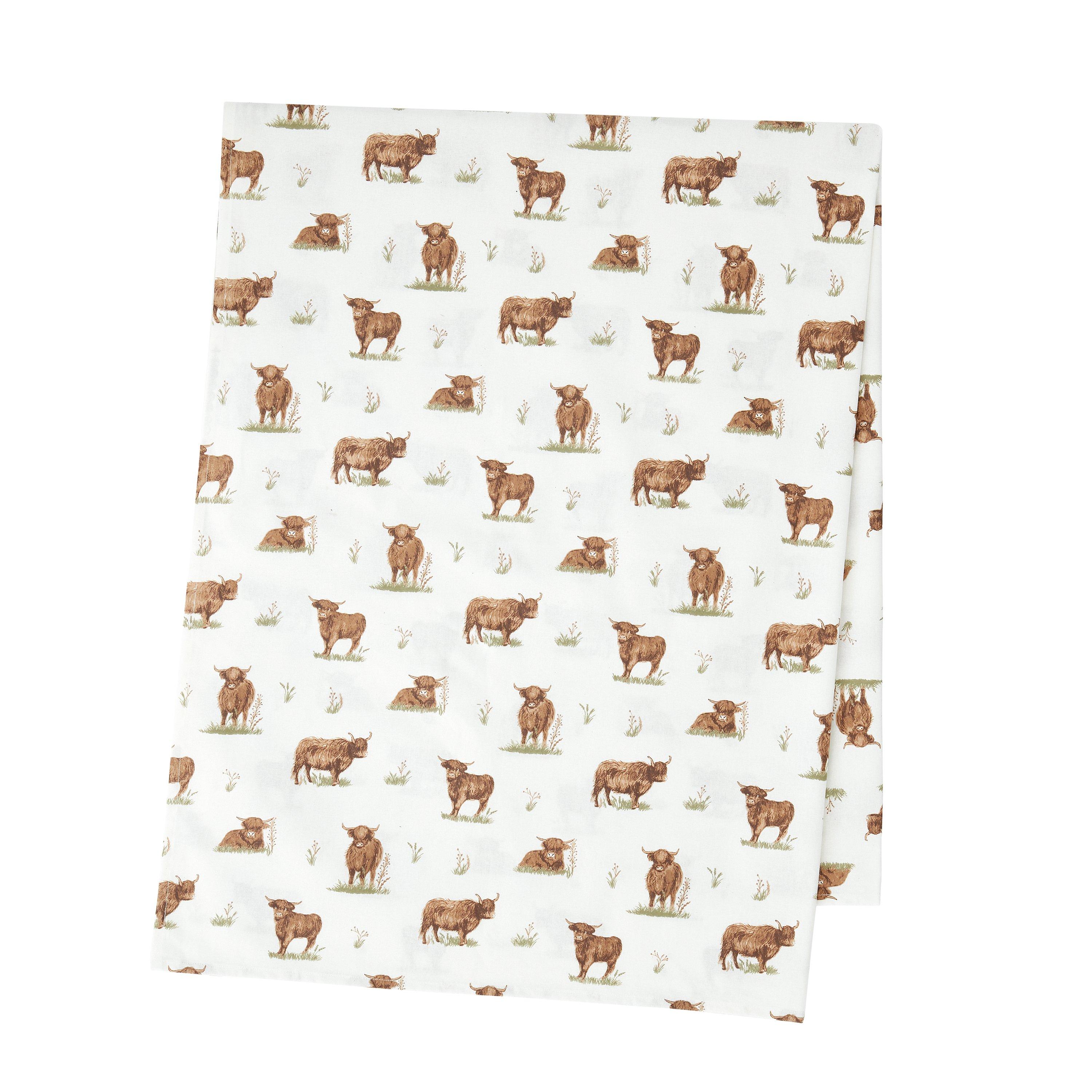 Natural - Catherine Lansfield - Angus Highland Cow Cotton Table Cloth - 3