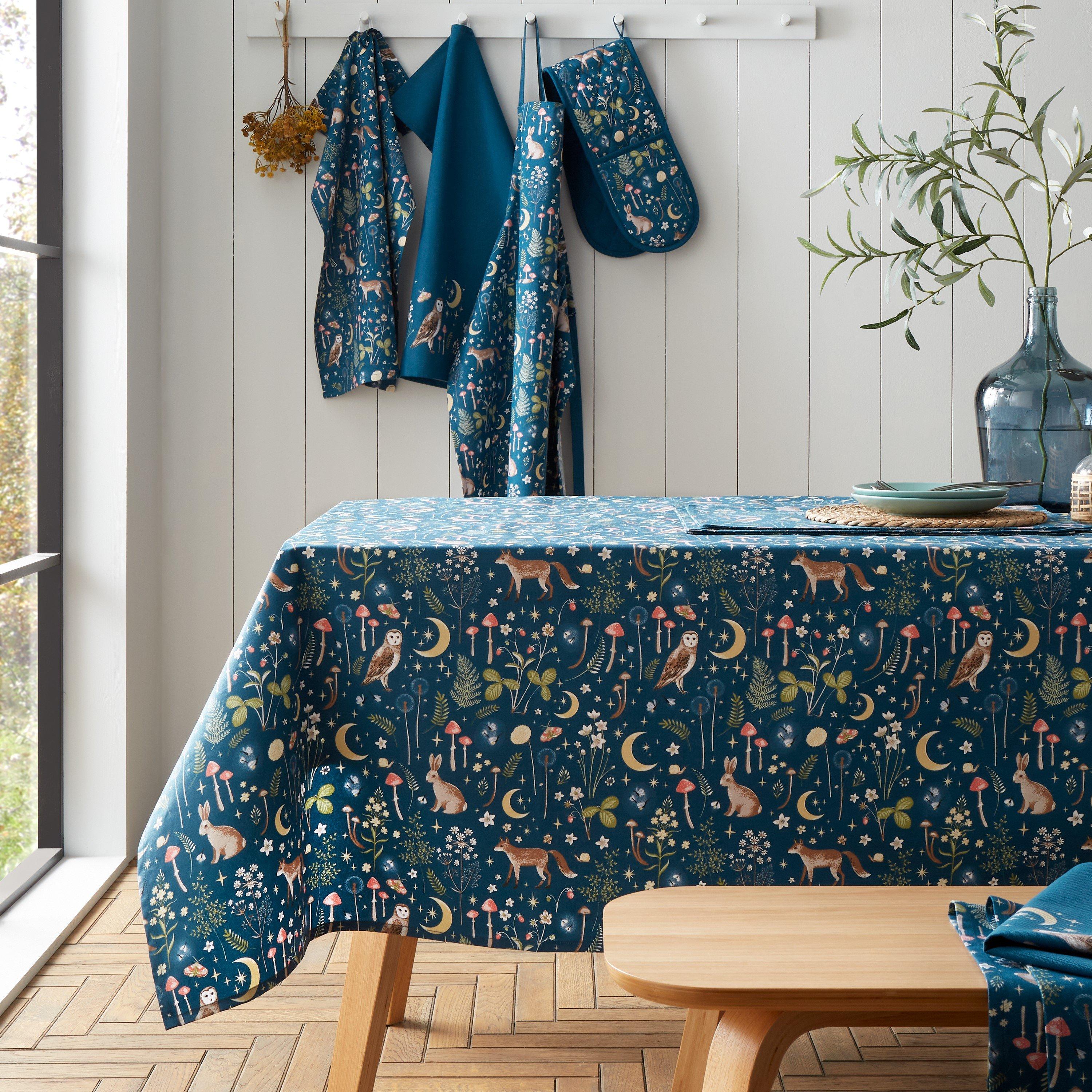Navy Blue - Catherine Lansfield - Enchanted Twilight Cotton Table Cloth - 1
