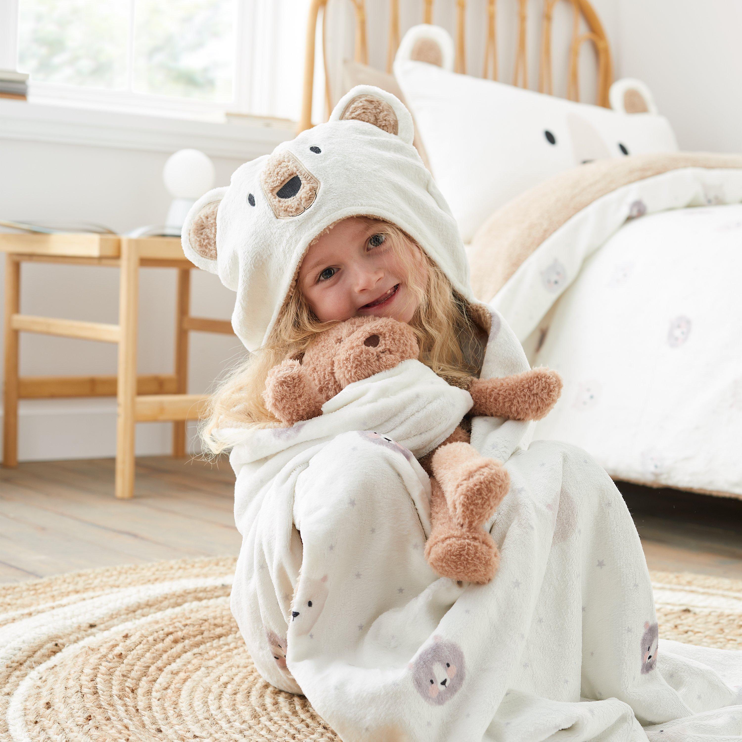 Natural - Catherine Lansfield - Cosy Bear So Soft Fleece Hooded Blanket - 4