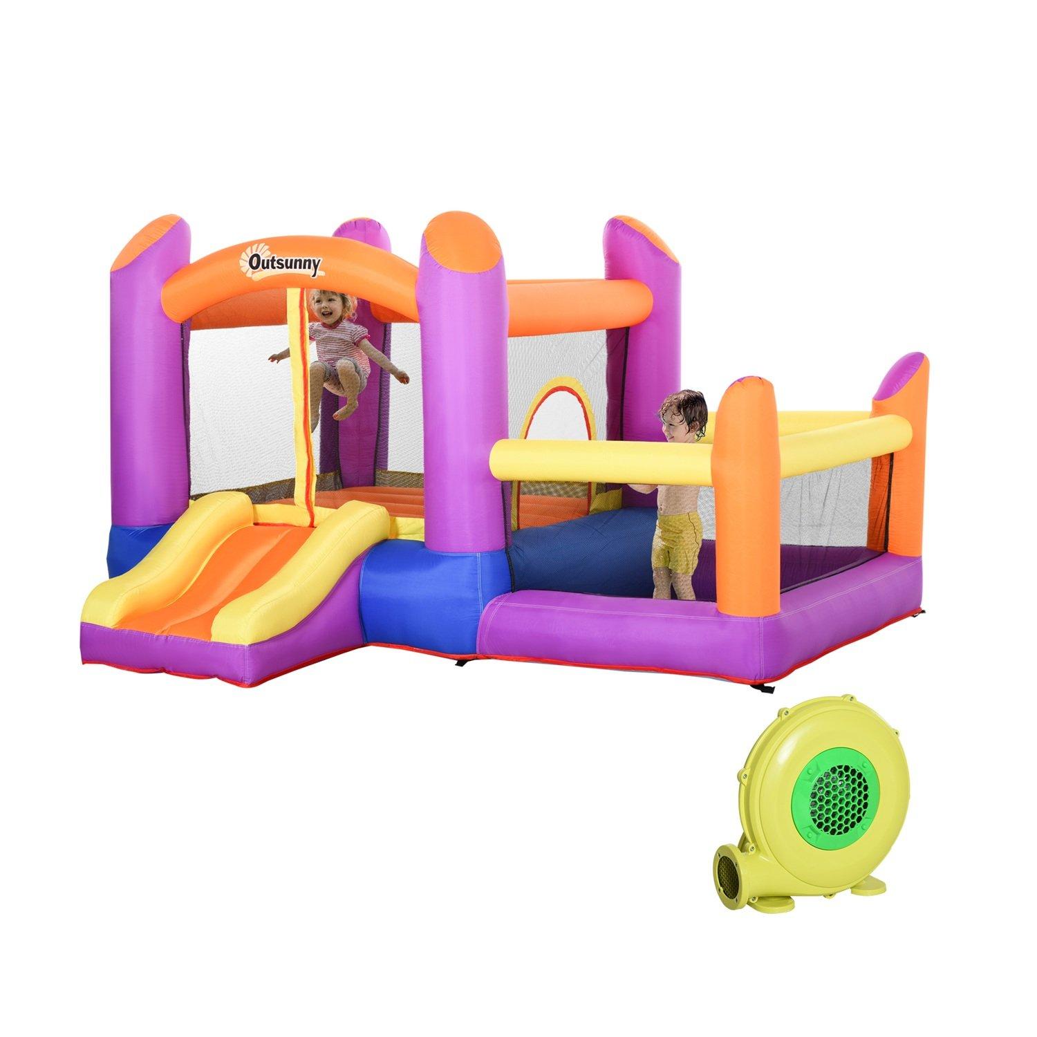 Multi - HOMCOM - Kids Bouncy Castle with Inflator Carry bag
