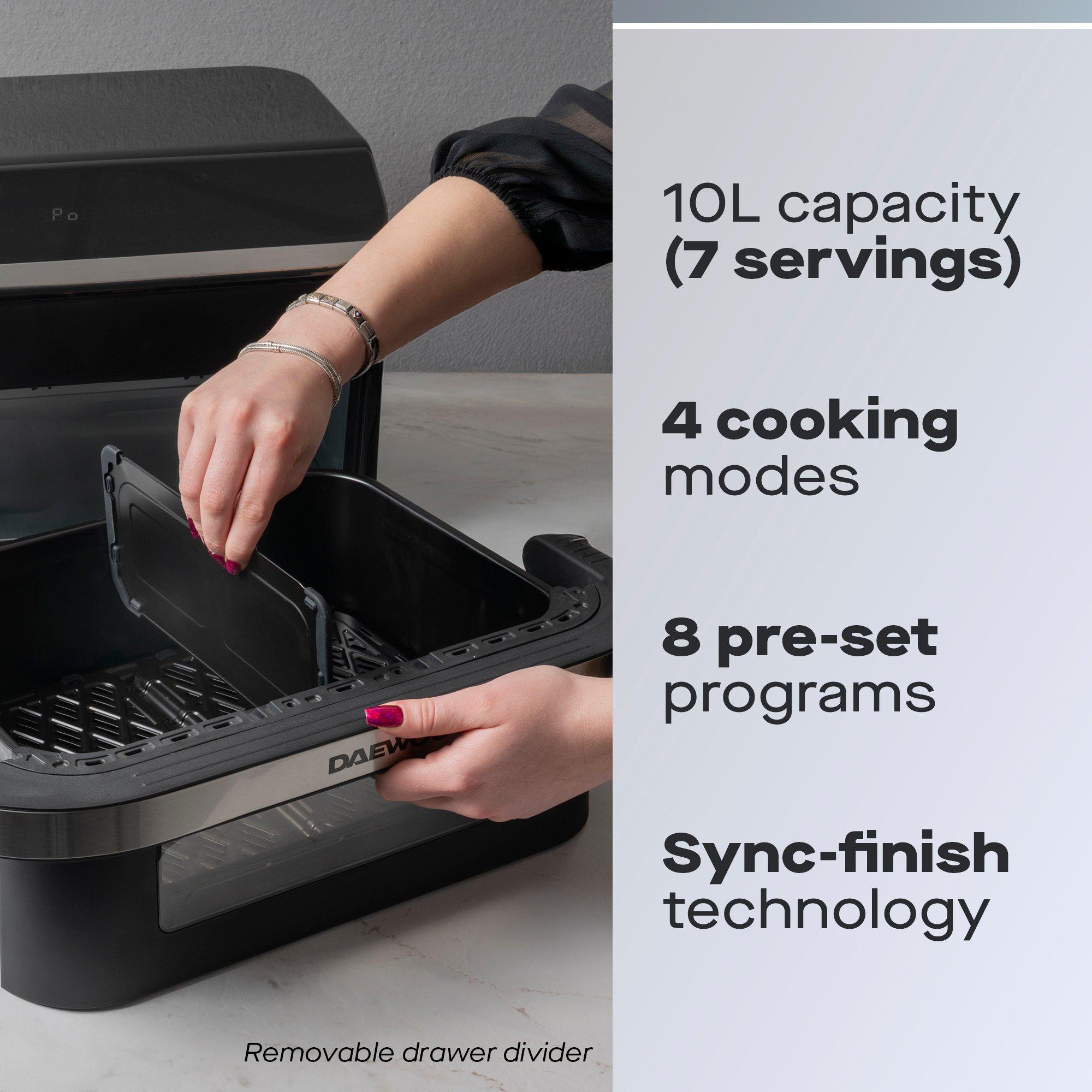 Black - Daewoo Electricals - 10L Mega Drawer Air Fryer - 2
