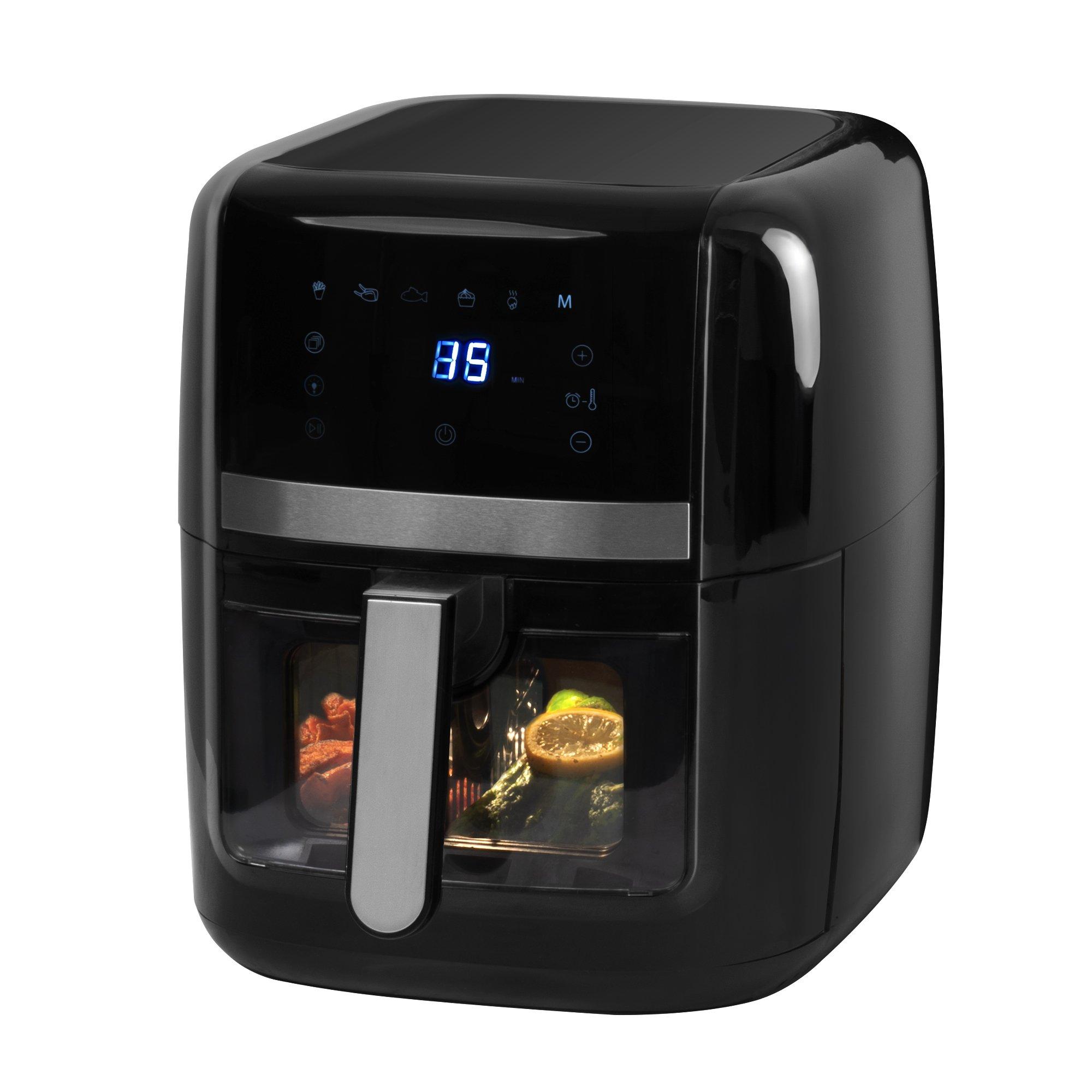 Black - Daewoo Electricals - 8L AIR FRYER WITH WINDOW AND DIVIDER - 1