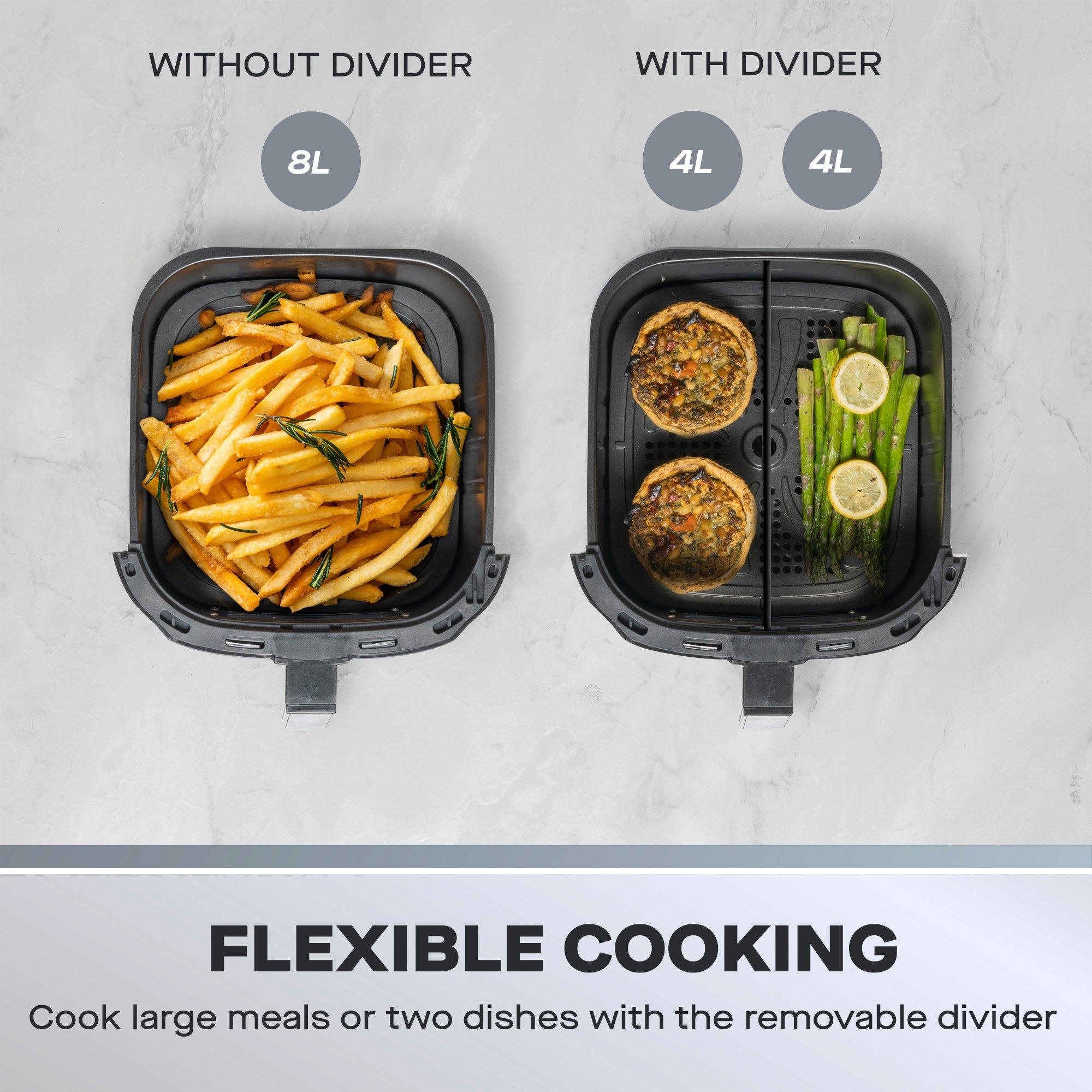 Black - Daewoo Electricals - 8L AIR FRYER WITH WINDOW AND DIVIDER - 3