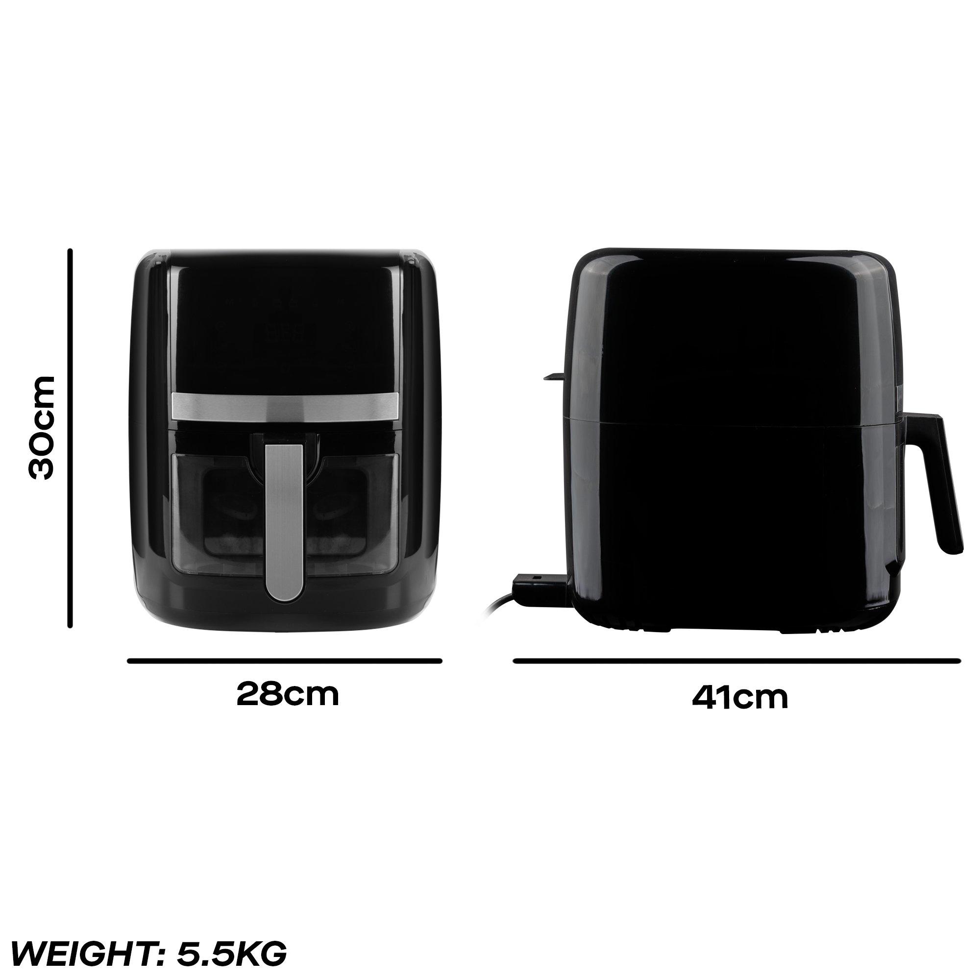 Black - Daewoo Electricals - 8L AIR FRYER WITH WINDOW AND DIVIDER - 6