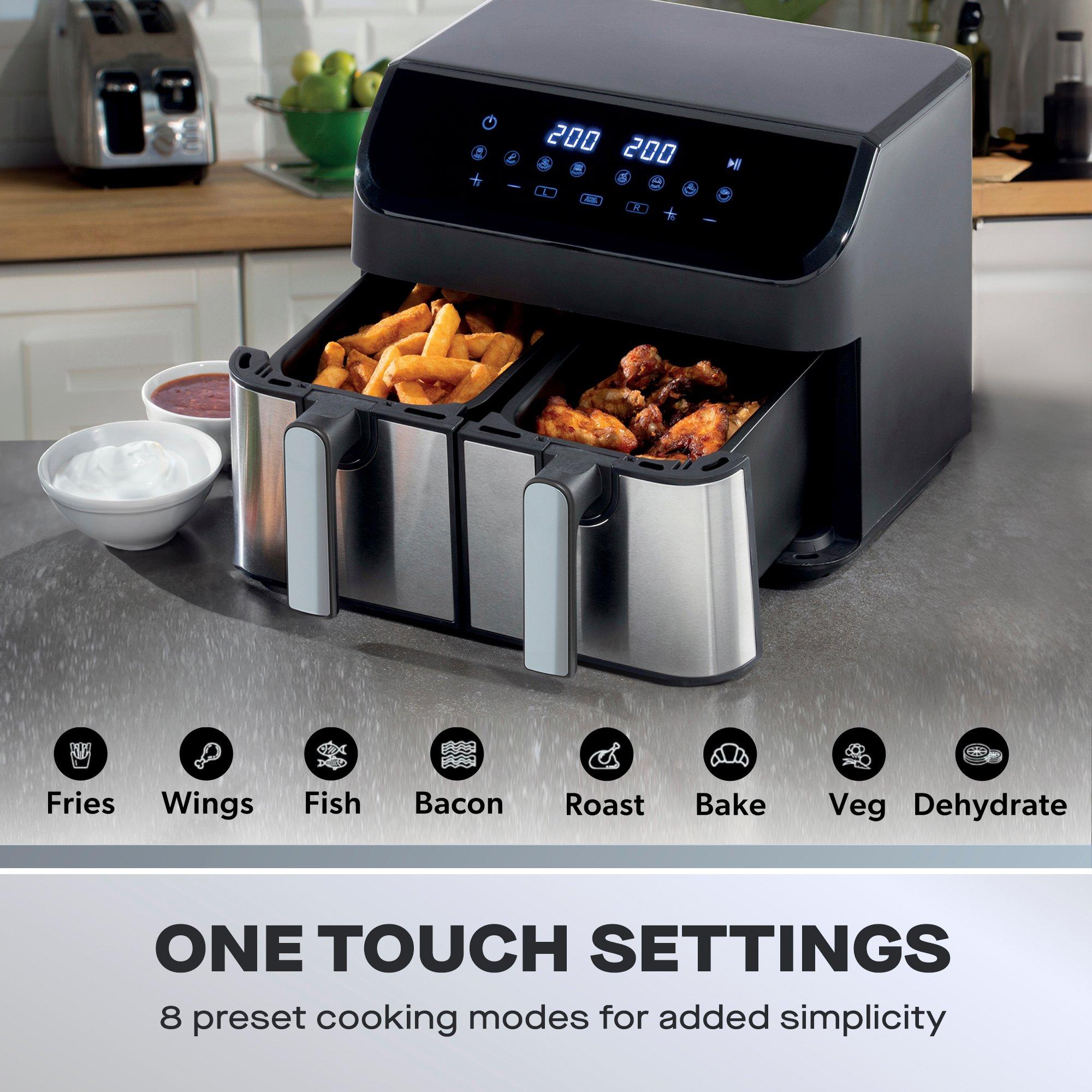 Black - Daewoo Electricals - XL 9L DIGITAL DOUBLE DRAWER AIR FRYER - 4