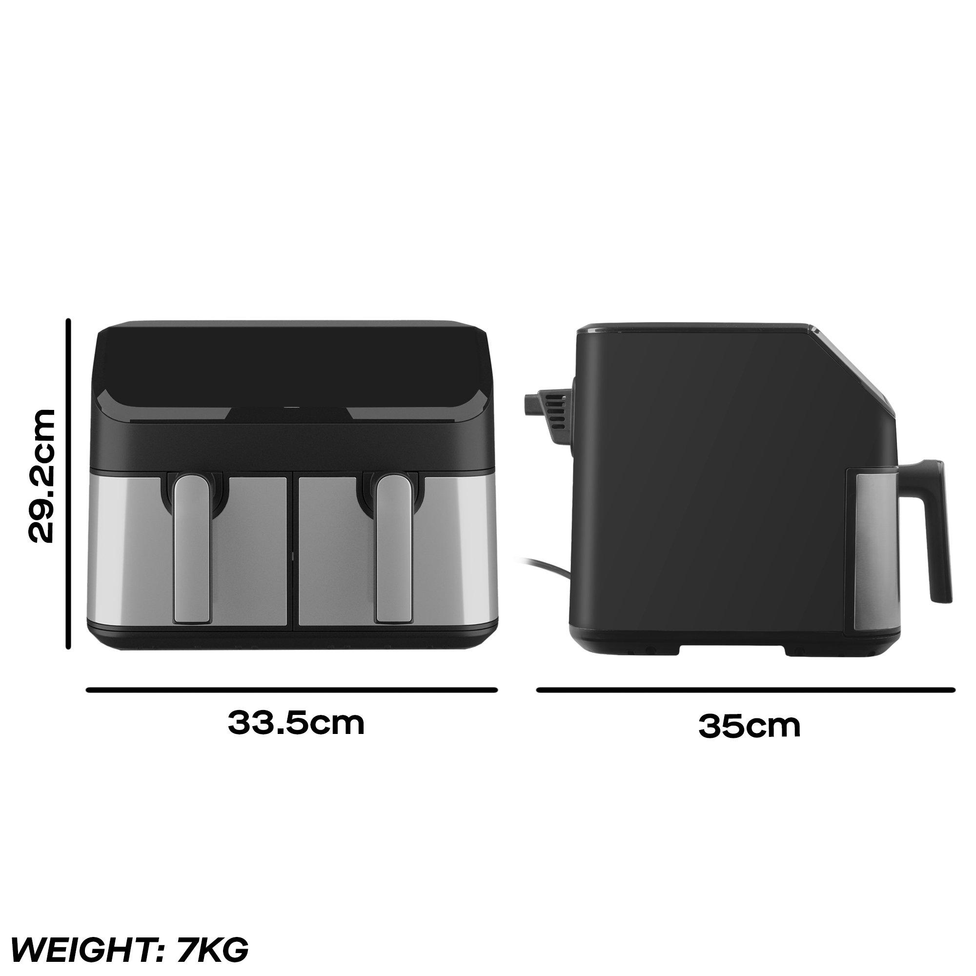 Black - Daewoo Electricals - XL 9L DIGITAL DOUBLE DRAWER AIR FRYER - 6