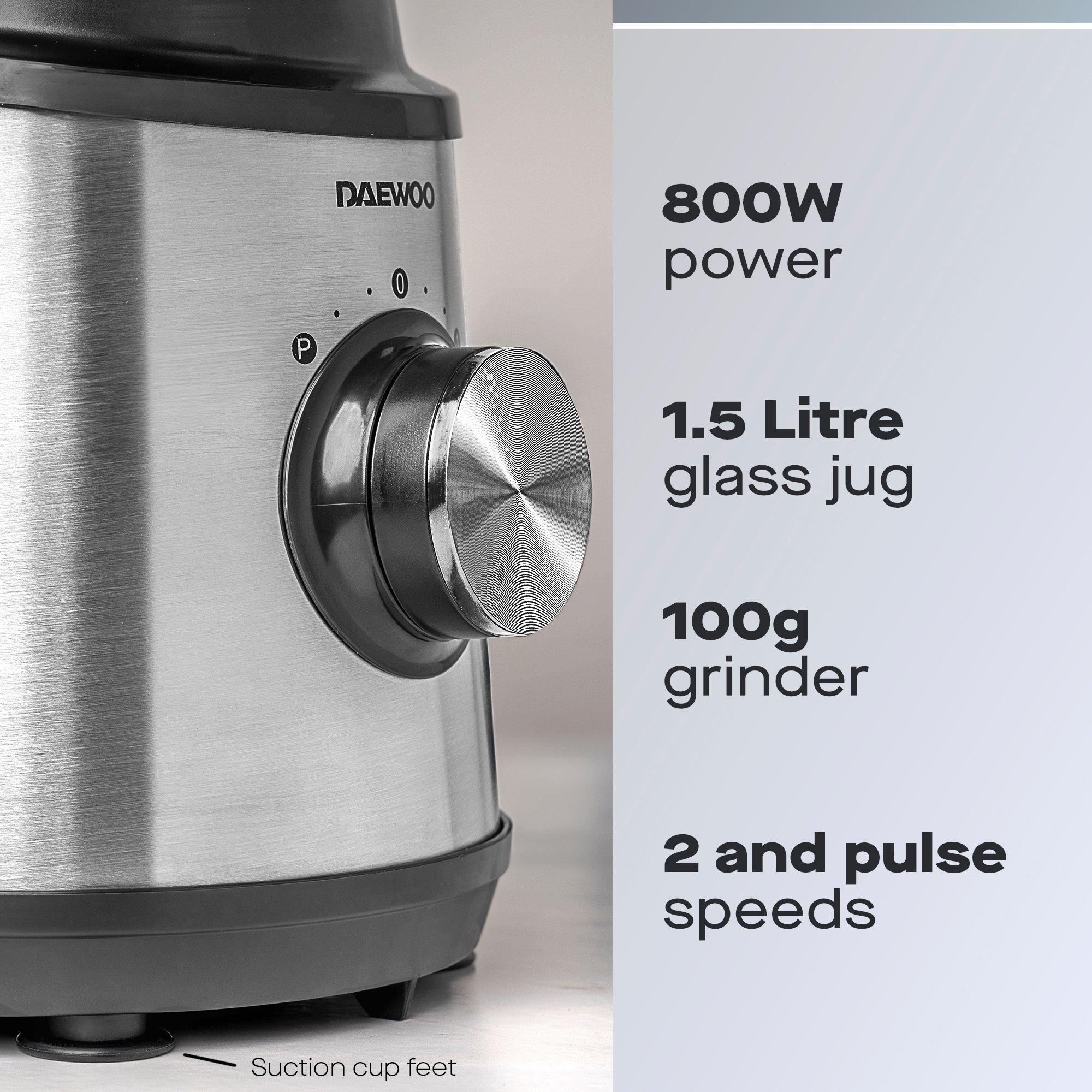 Stainless Steel - Daewoo Electricals - 800W STAINLESS STEEL JUG BLENDER & GRINDER - 2