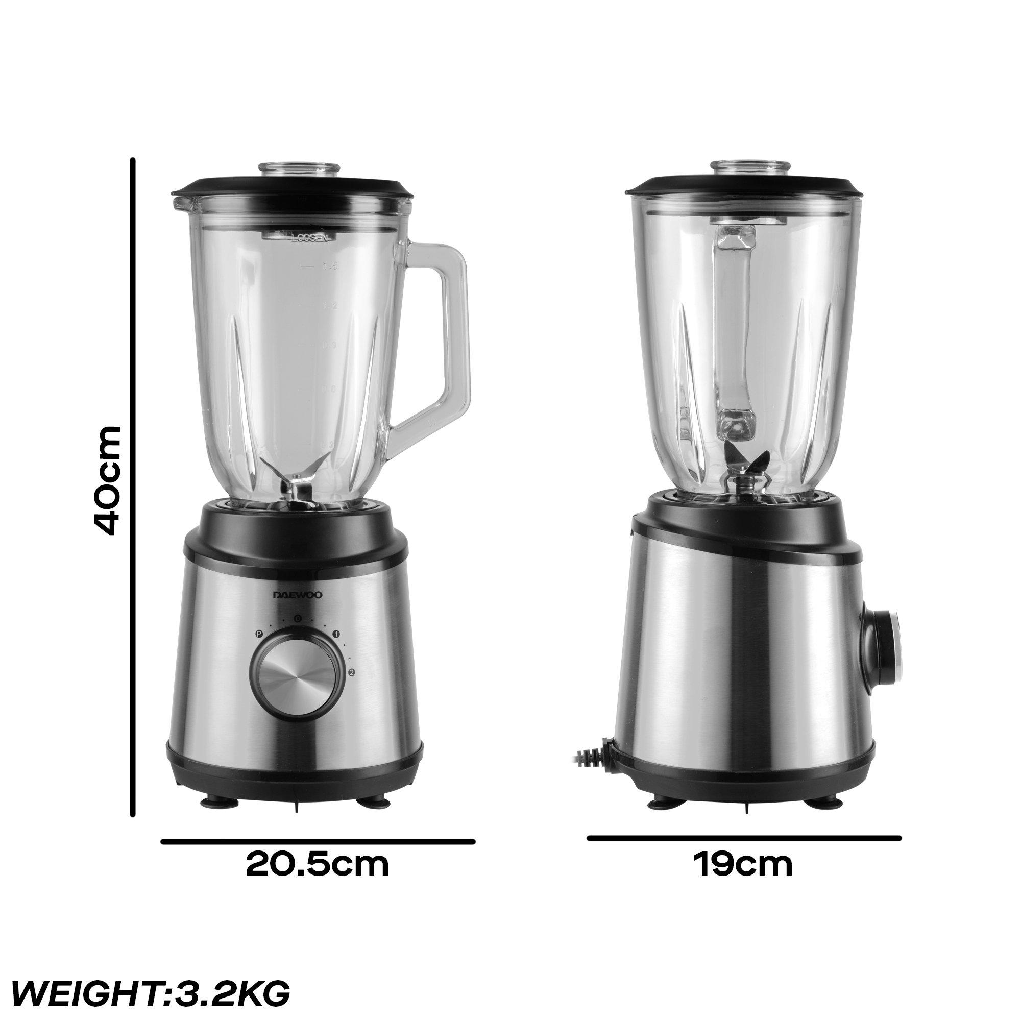 Stainless Steel - Daewoo Electricals - 800W STAINLESS STEEL JUG BLENDER & GRINDER - 7
