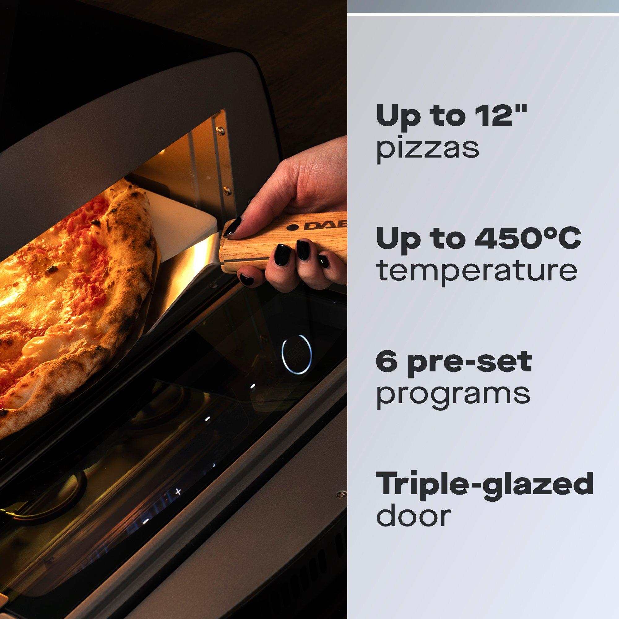 Black - Daewoo Electricals - NapoliCasa 12” Indoor Electric Pizza Oven - 2
