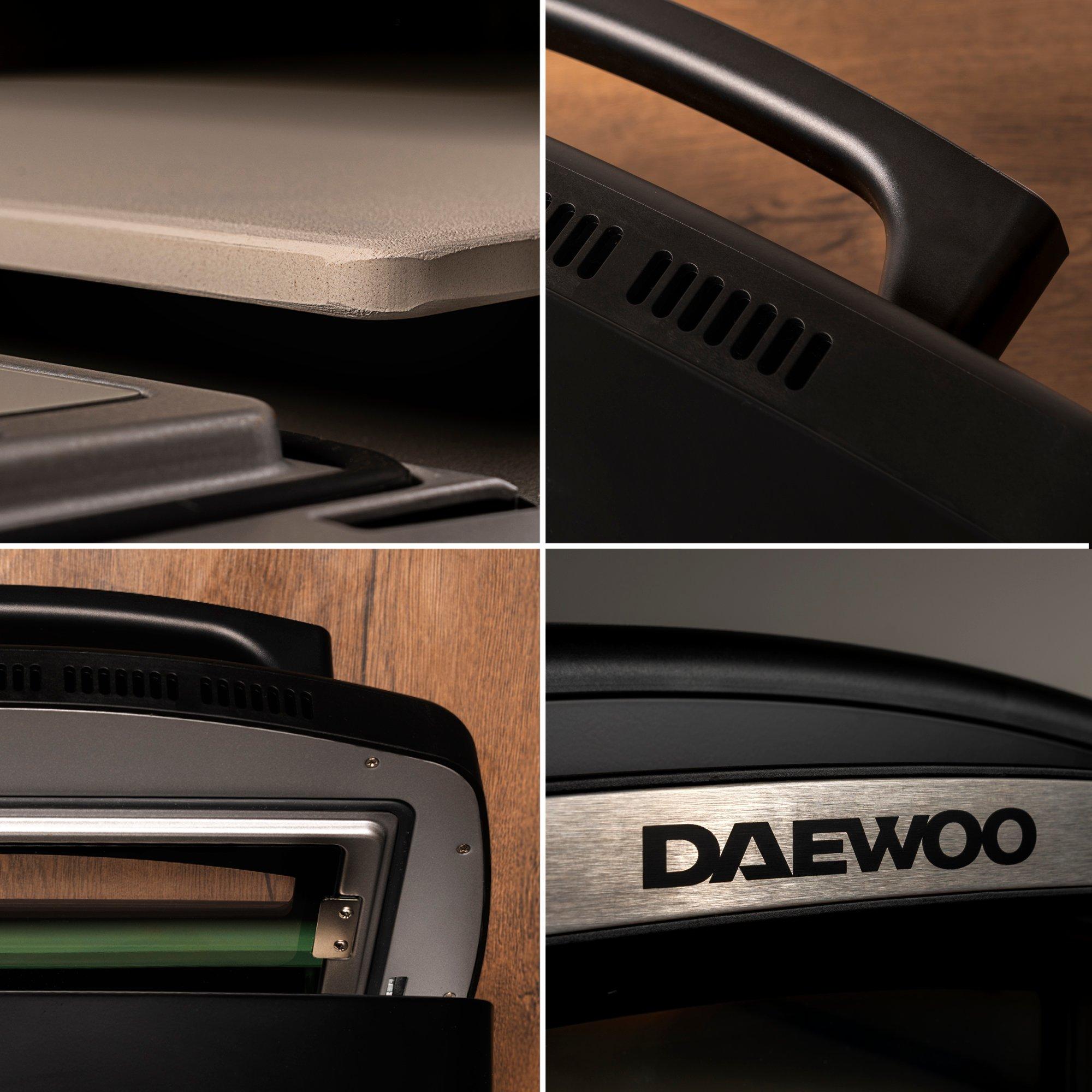 Black - Daewoo Electricals - NapoliCasa 12” Indoor Electric Pizza Oven - 6