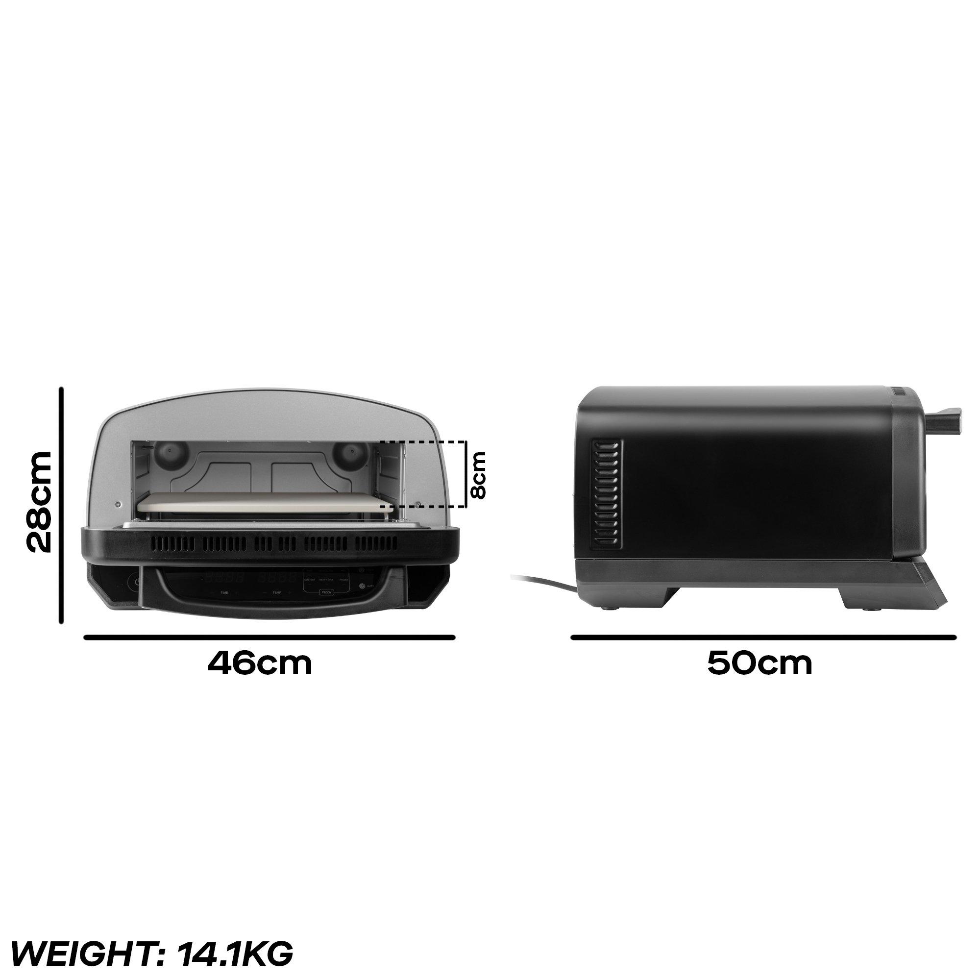 Black - Daewoo Electricals - NapoliCasa 12” Indoor Electric Pizza Oven - 7